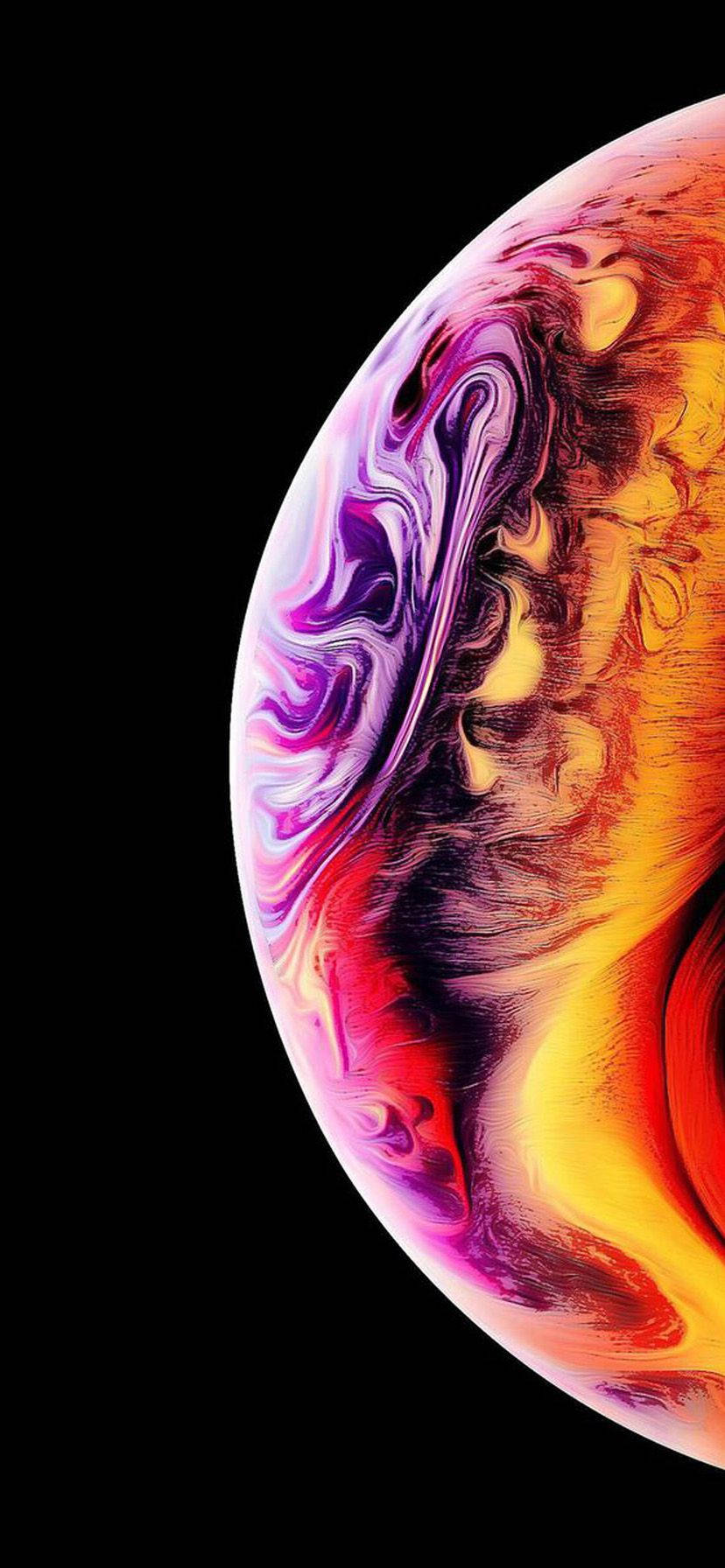 iPhone XR'ın Mor Baloncuğunun Canlılığını ve Derinliğini Keşfedin Duvar Kağıdı