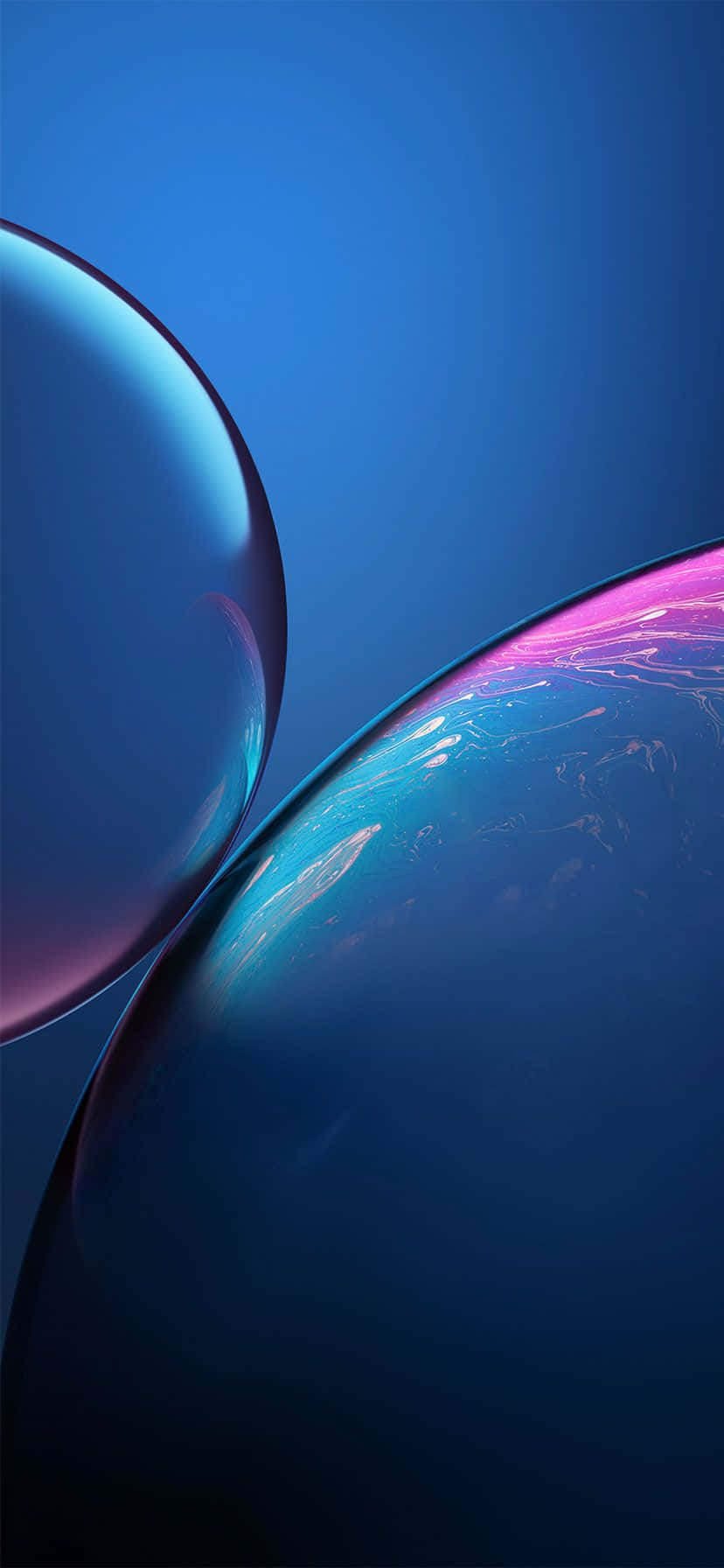 iPhone Xr Stok Mavi Soyut Baloncuklar Duvar Kağıdı