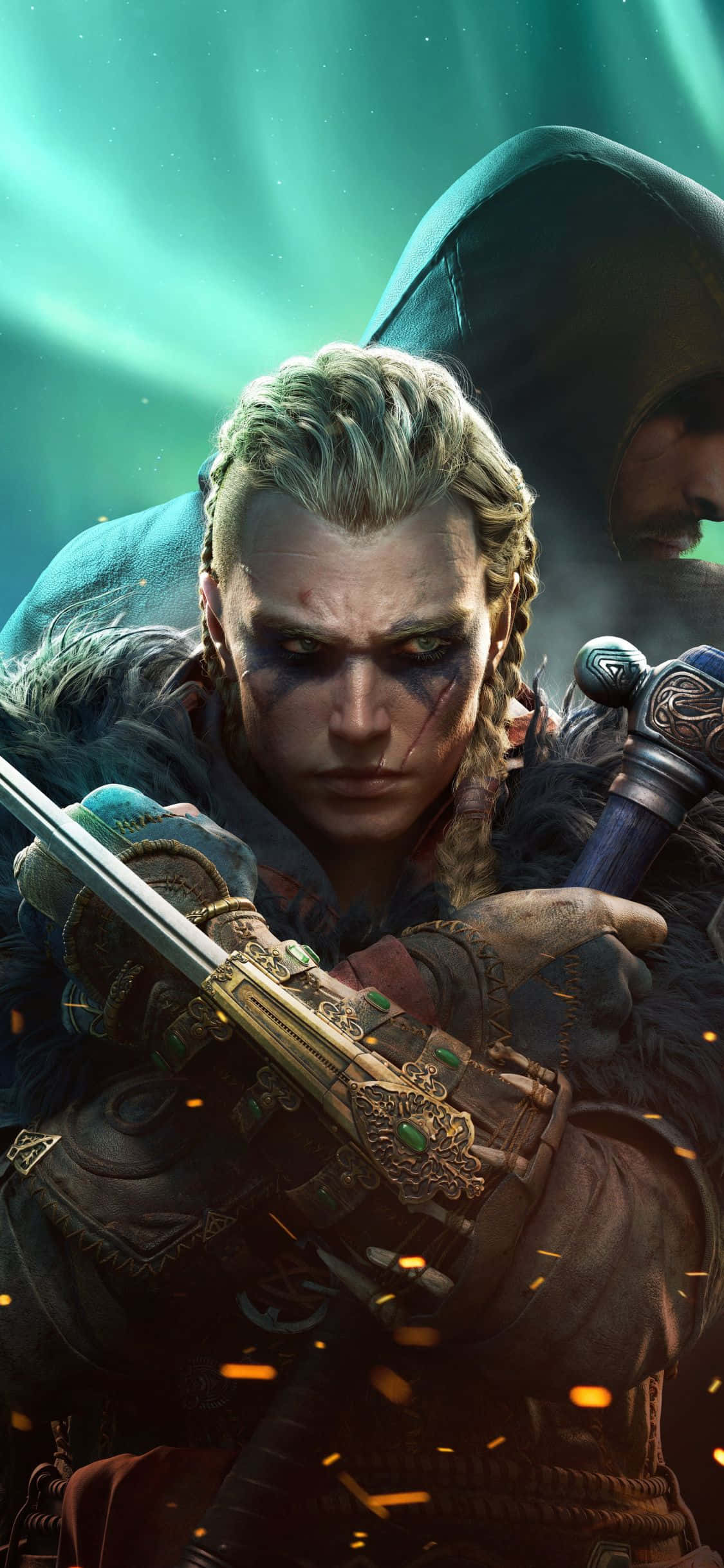 iPhone XS Assassin's Creed Valhalla Kadın Eivor Suikastçı Arka Planı Duvar Kağıdı