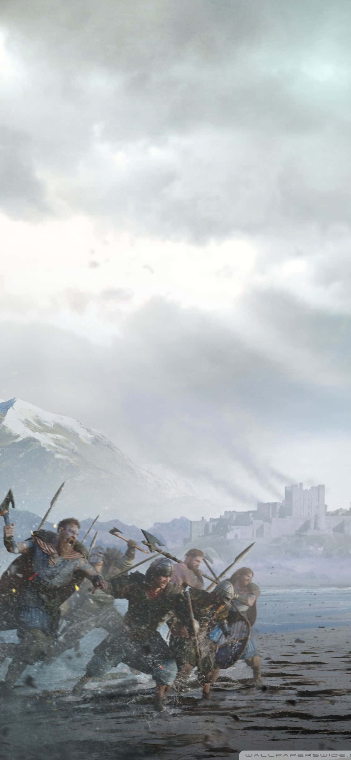 iPhone XS Assassin's Creed Valhalla Viking Ordusu Saldırısı Arka Plan Duvar Kağıdı