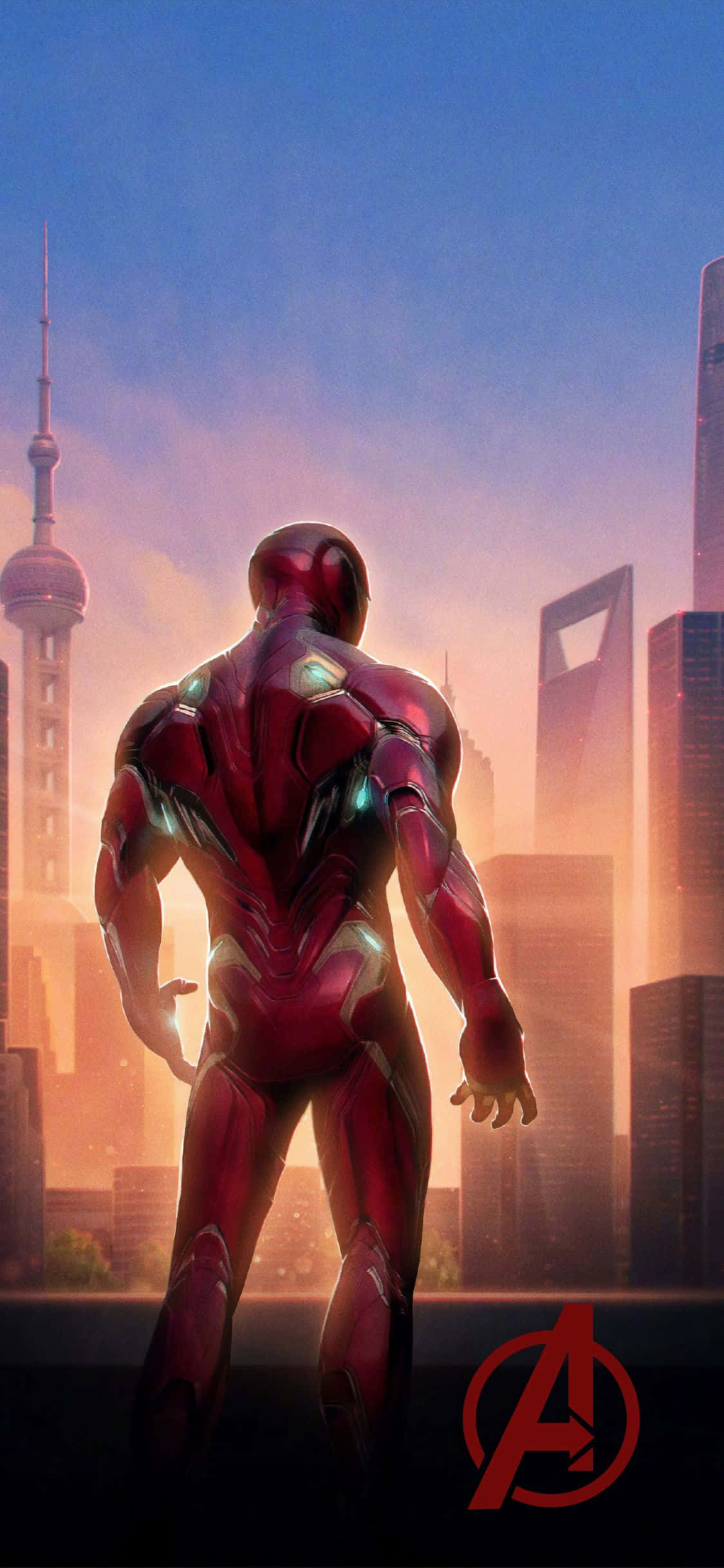 iPhone XS Avengers NYC'de Demir Adam Duvar Kağıdı
