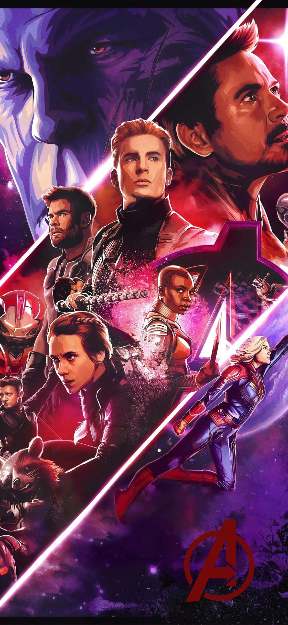 iPhone XS Avengers Arka Planı: Thanos ve Endgame Kahramanları Duvar Kağıdı