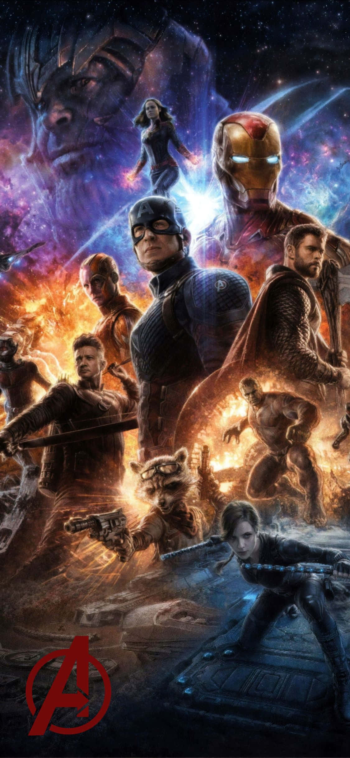 iPhone XS Avengers Arka Plan Thanos ve Kahramanlar Duvar Kağıdı