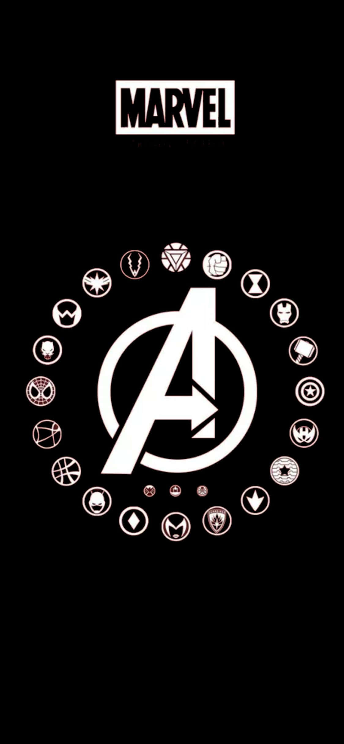 iPhone XS Avengers Logo Arka Planı: Süper Kahraman Sembolleri Duvar Kağıdı