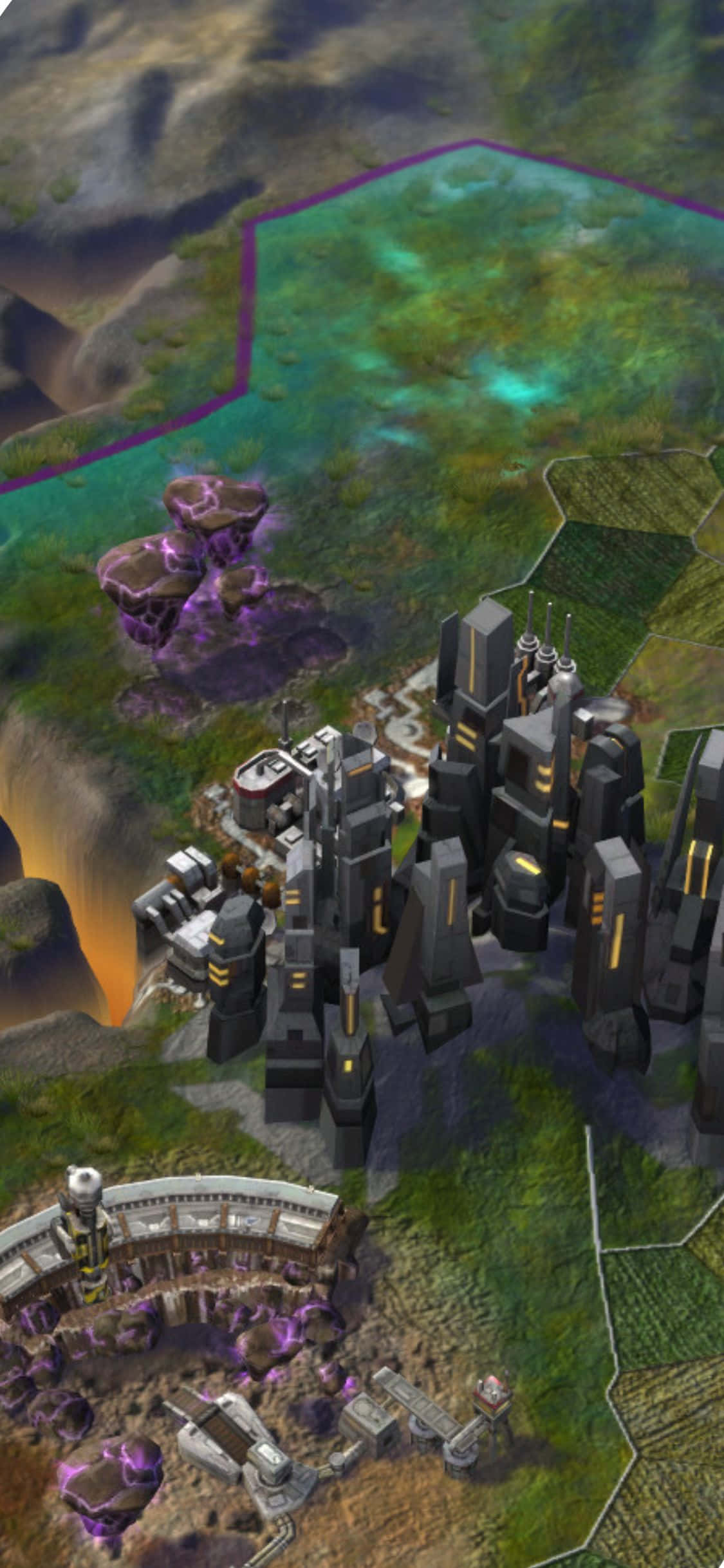 iPhone XS Civilization Beyond Earth Harita Kuş Bakışı Arka Planı Duvar Kağıdı