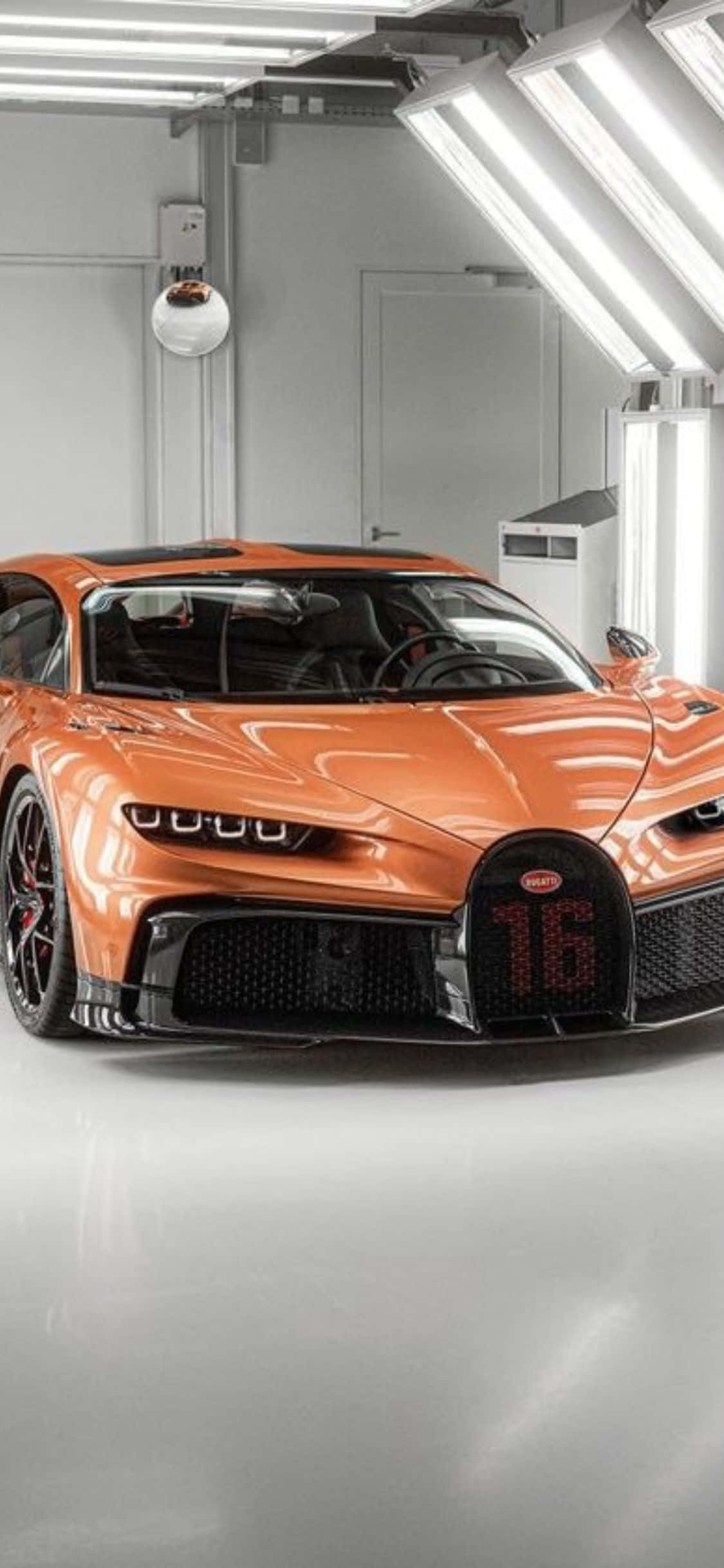 iPhone XS'in gücünü ve hızını Bugatti stiliyle kullanın. Duvar Kağıdı