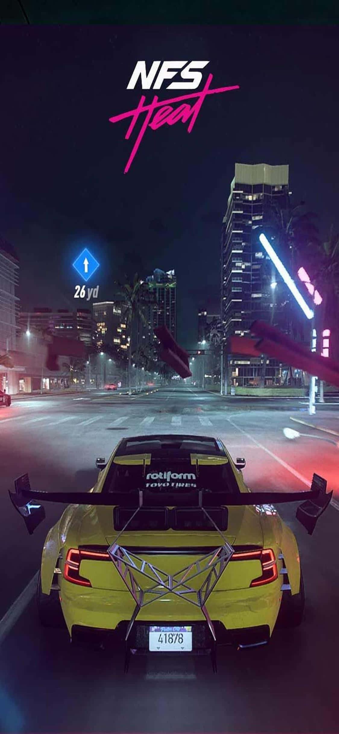 iPhone Xs'inizde Need for Speed Heat ile heyecan verici bir sürüşün tadını çıkarın Duvar Kağıdı