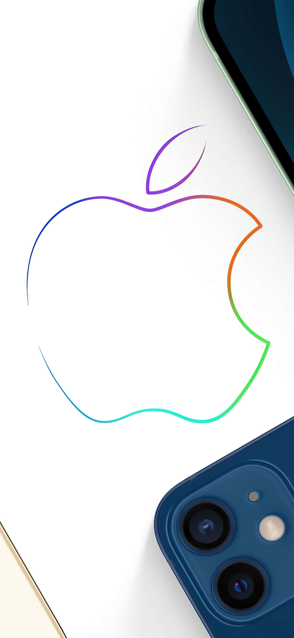 iPhone Xs Max Apple Renkli Çerçeve Arka Planı Duvar Kağıdı
