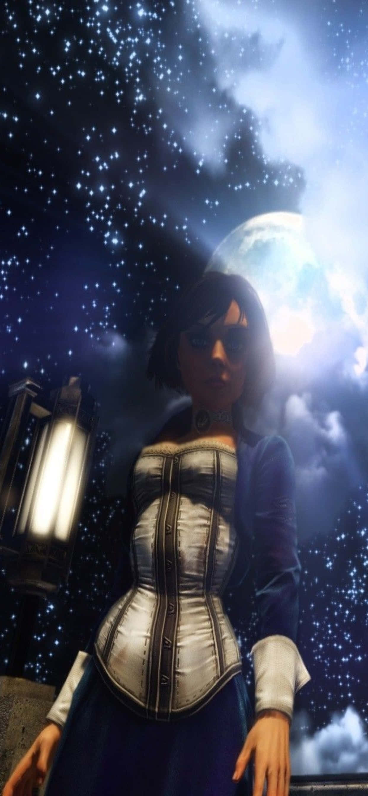 iPhone XS Max Bioshock Infinite Ay ve Yıldızlar Duvar Kağıdı