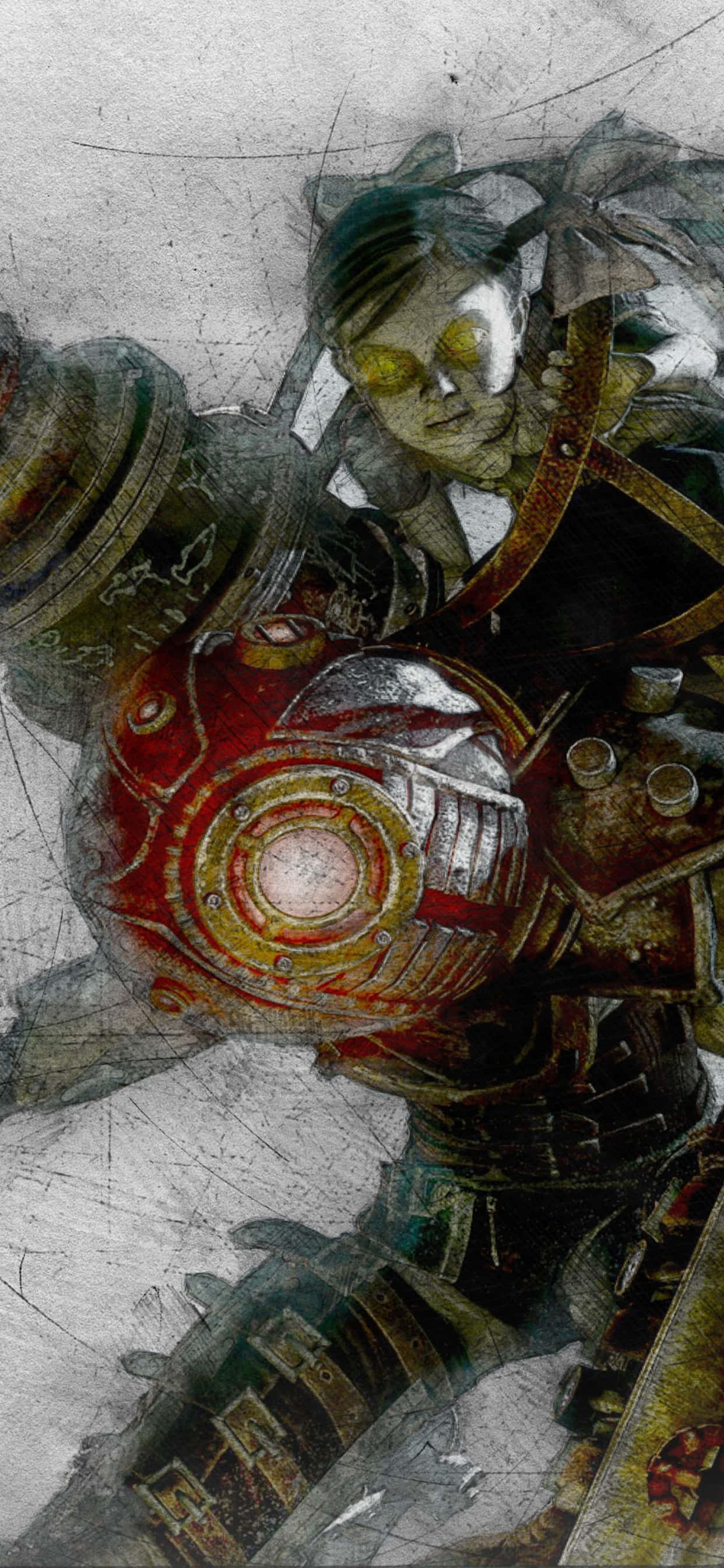 iPhone Xs Max Bioshock Infinite Big Daddy Background Duvar Kağıdı