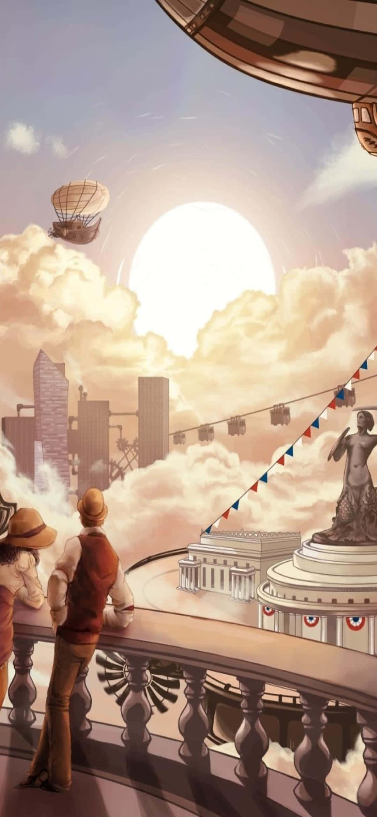 iPhone Xs Max Bioshock Infinite Portre Cennet Arka Planı Duvar Kağıdı