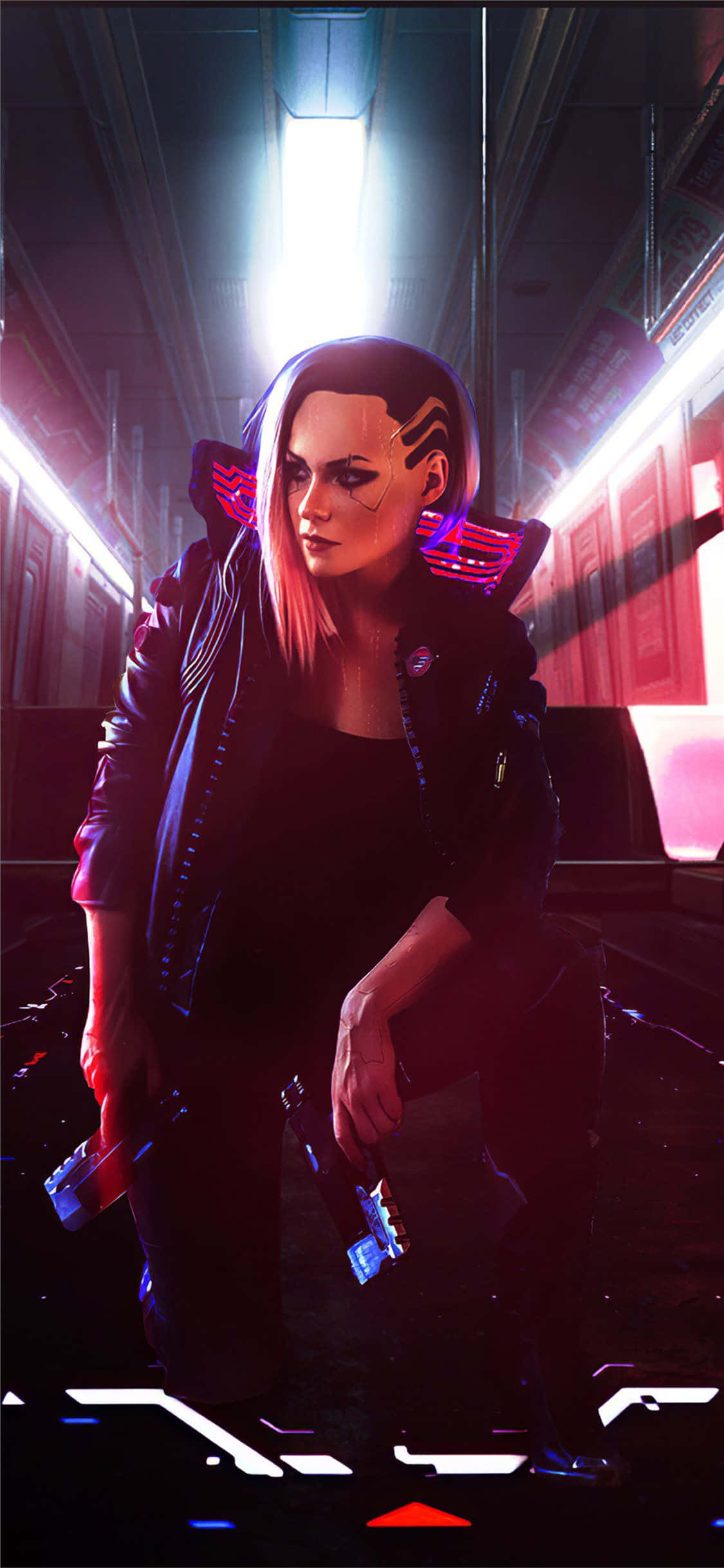 iPhone XS Max Cyberpunk 2077 Kadın Kahraman Valerie Arka Planı Duvar Kağıdı