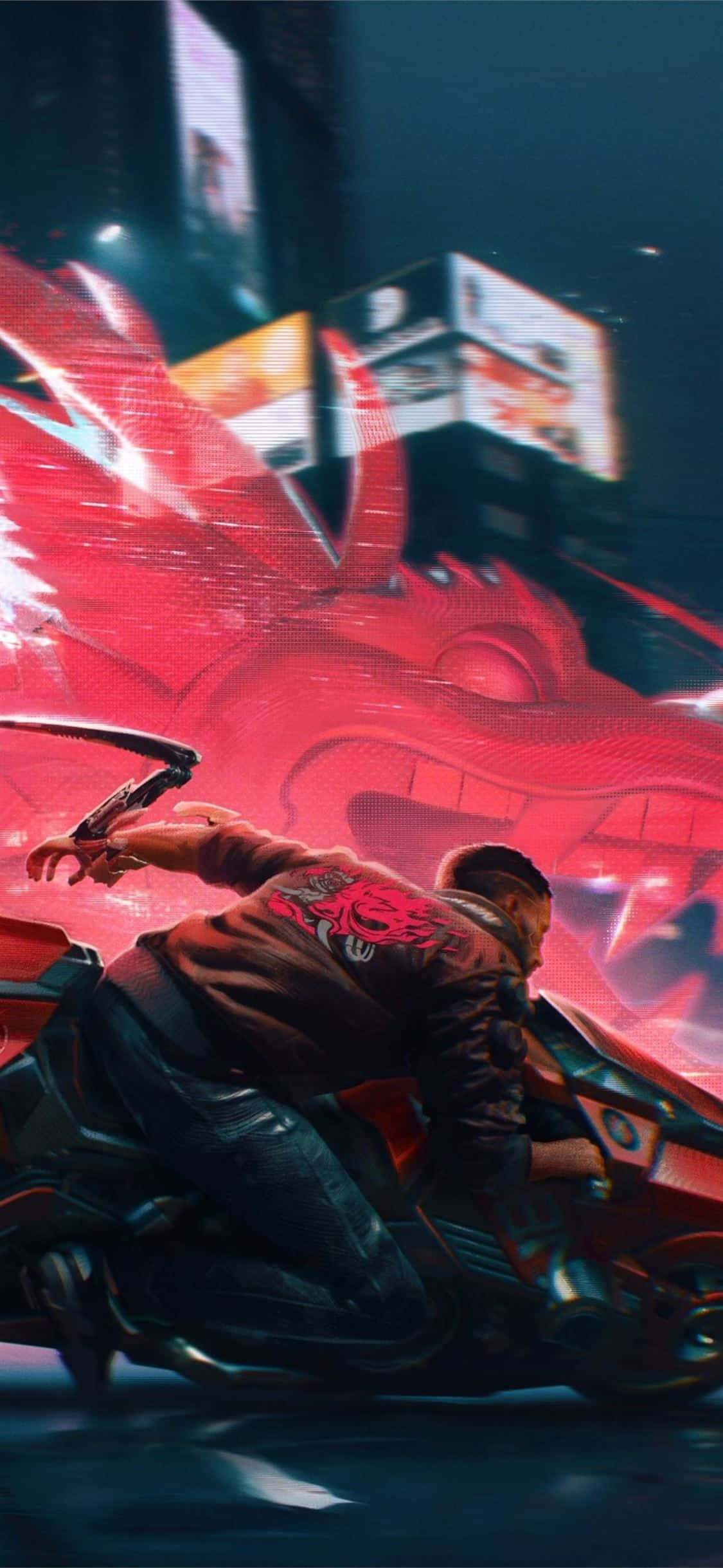 iPhone XS Max Cyberpunk 2077 Ejderha Arka Planı Duvar Kağıdı