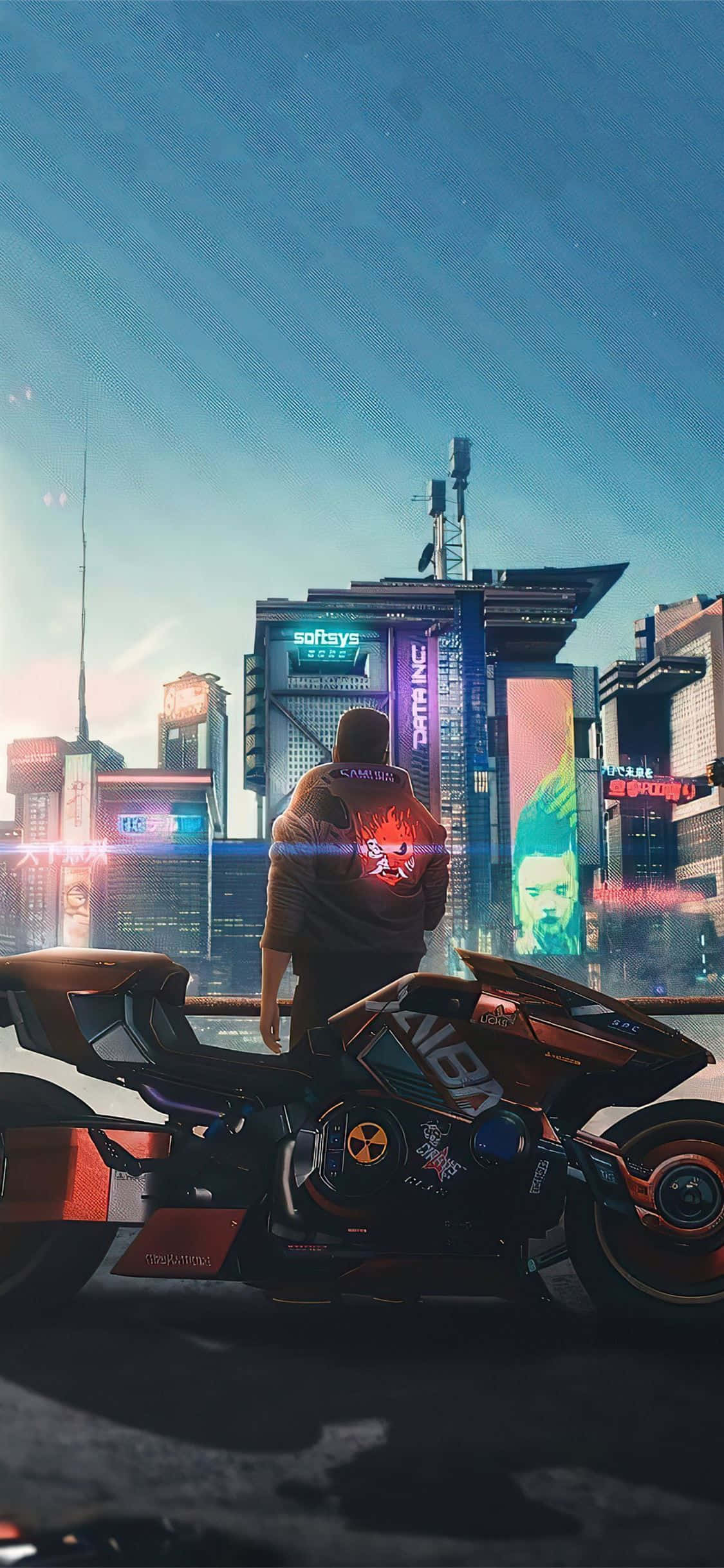 iPhone XS Max Cyberpunk 2077 Samuray Logosu Arka Planı Duvar Kağıdı