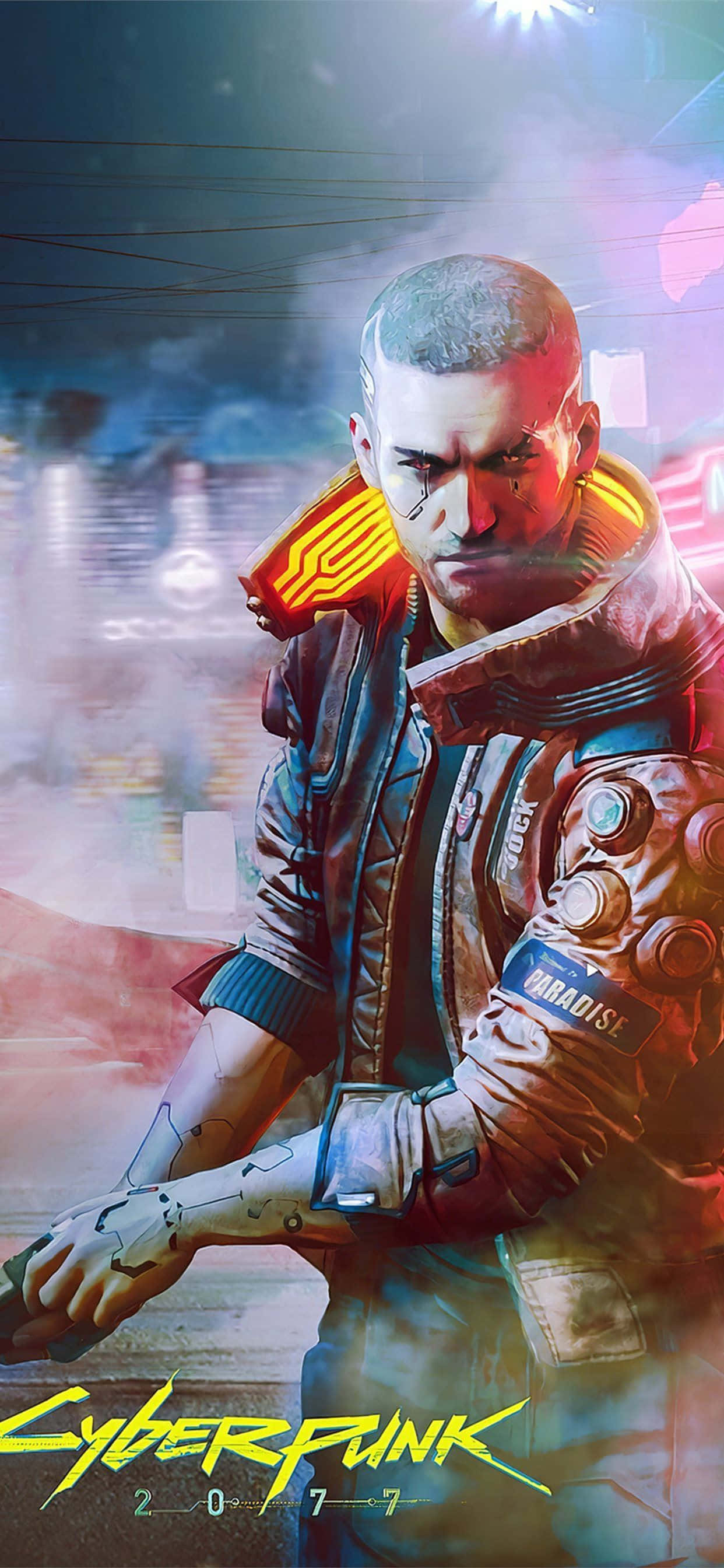 iPhone XS Max Cyberpunk 2077 Vincent Karakter Arka Planı Duvar Kağıdı