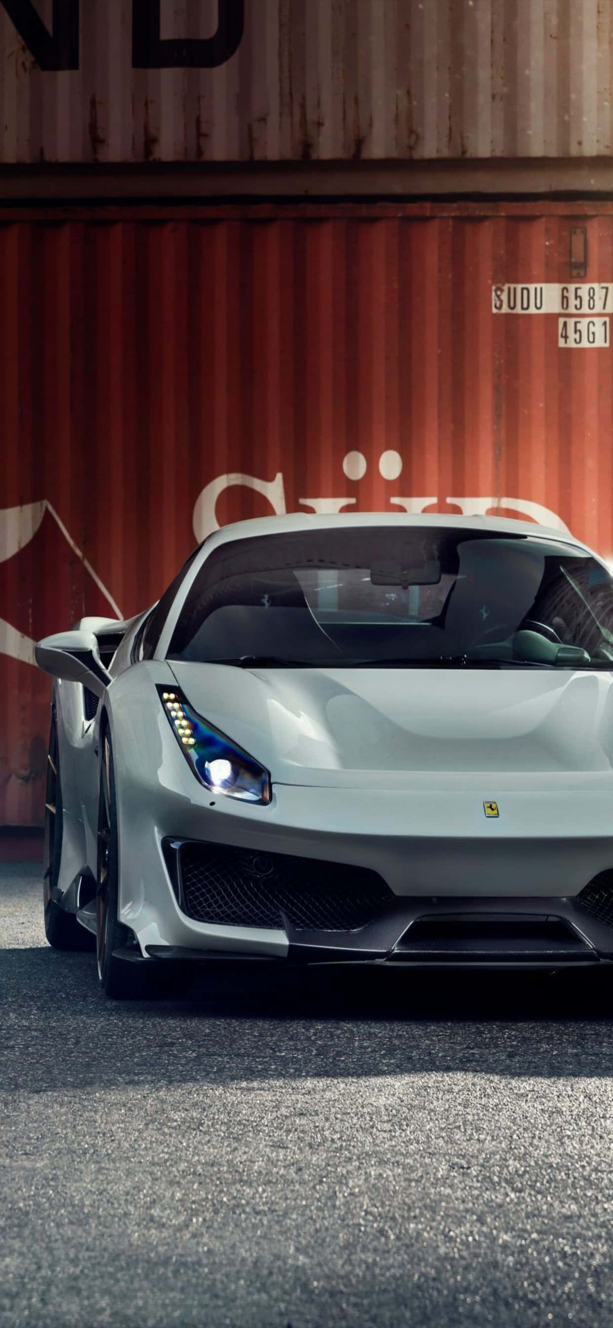 iPhone Xs Max Ferrari Duvar Kağıdı Gri Bir Ferrari 488 Pista Duvar Kağıdı