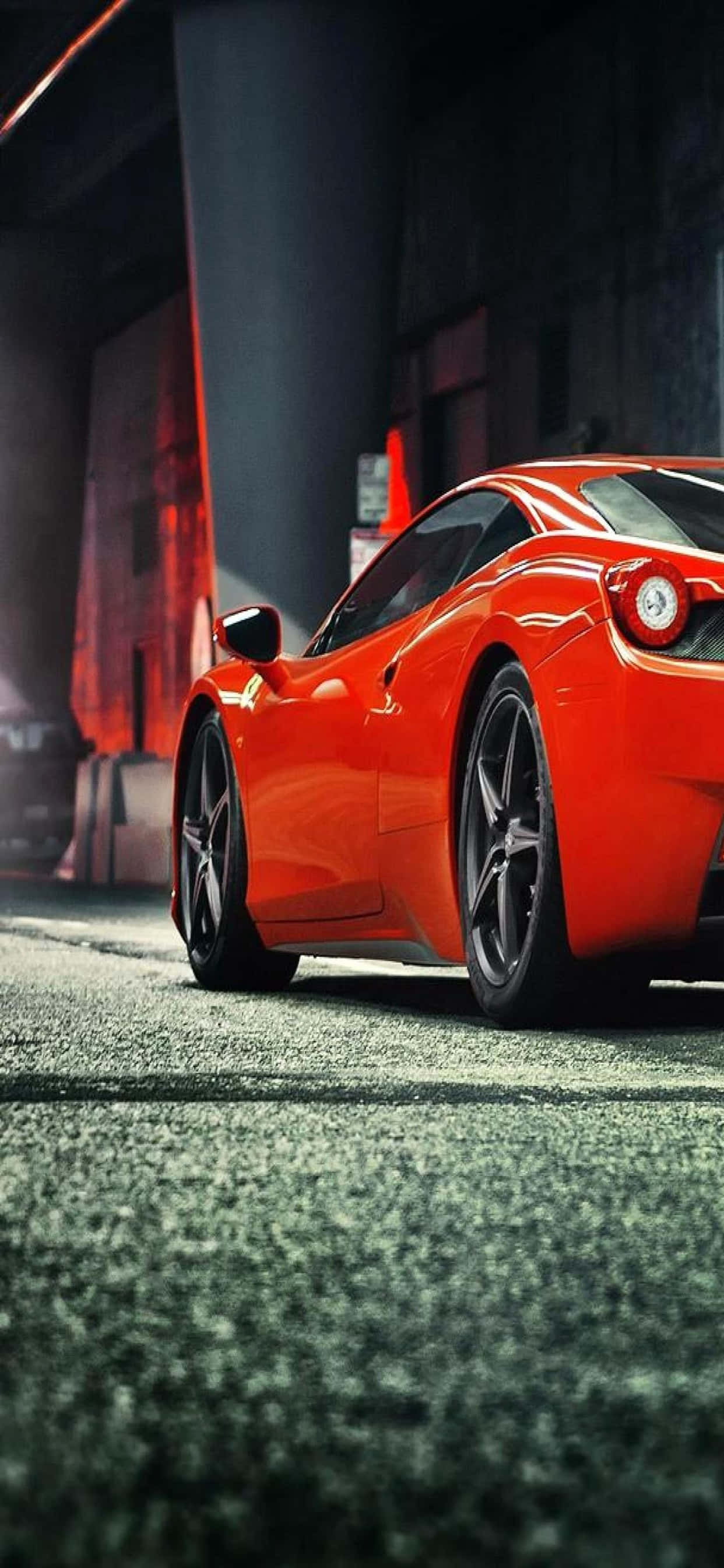 iPhone XS Max Ferrari Arka Planı Kırmızı Ferrari 458 Duvar Kağıdı