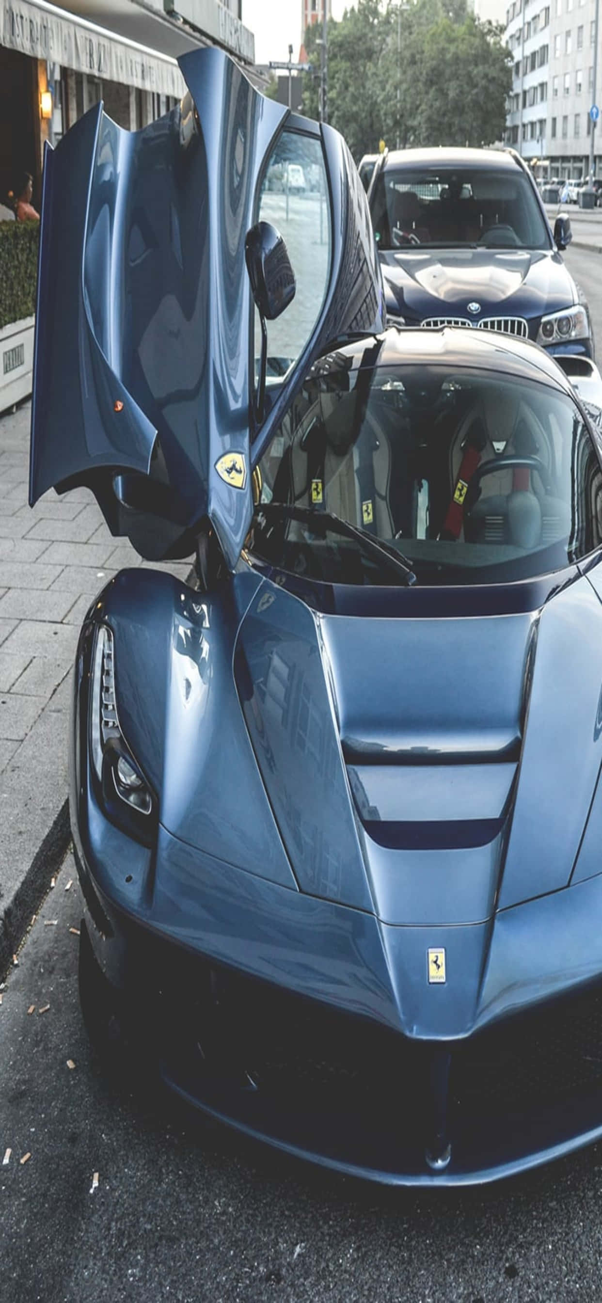 iPhone Xs Max Ferrari Duvar Kağıdı Açık Mavi LaFerrari Duvar Kağıdı