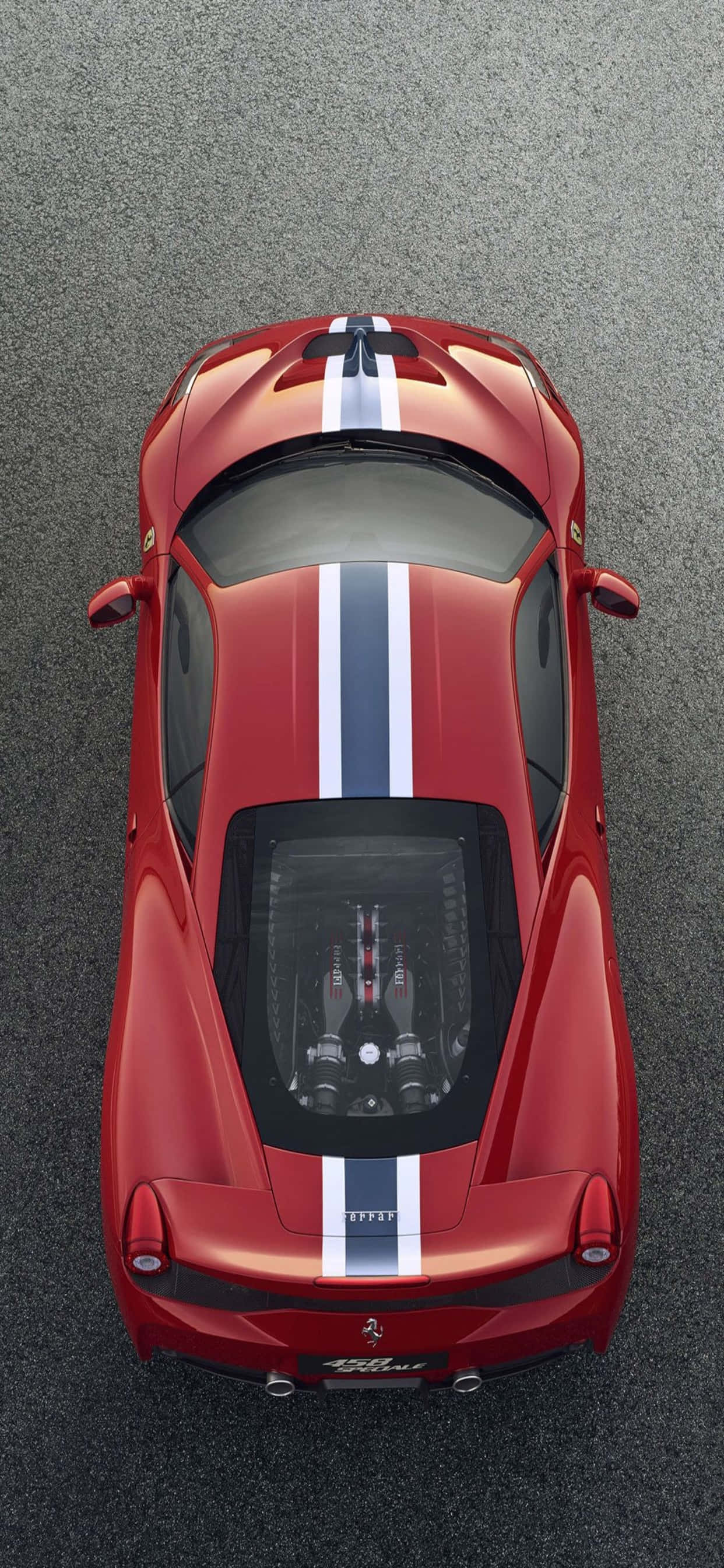 iPhone Xs Max Ferrari Duvar Kağıdı Kırmızı 2014 Ferrari 458 Speciale Çizgili Duvar Kağıdı