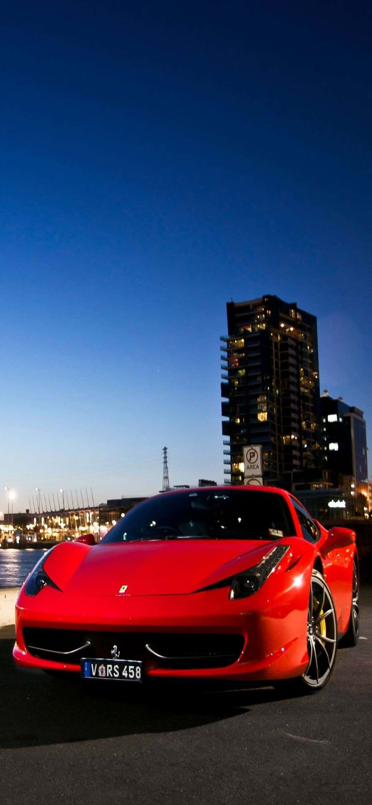 iPhone Xs Max Ferrari Duvar Kağıdı Parlak Kırmızı Ferrari 458 Duvar Kağıdı
