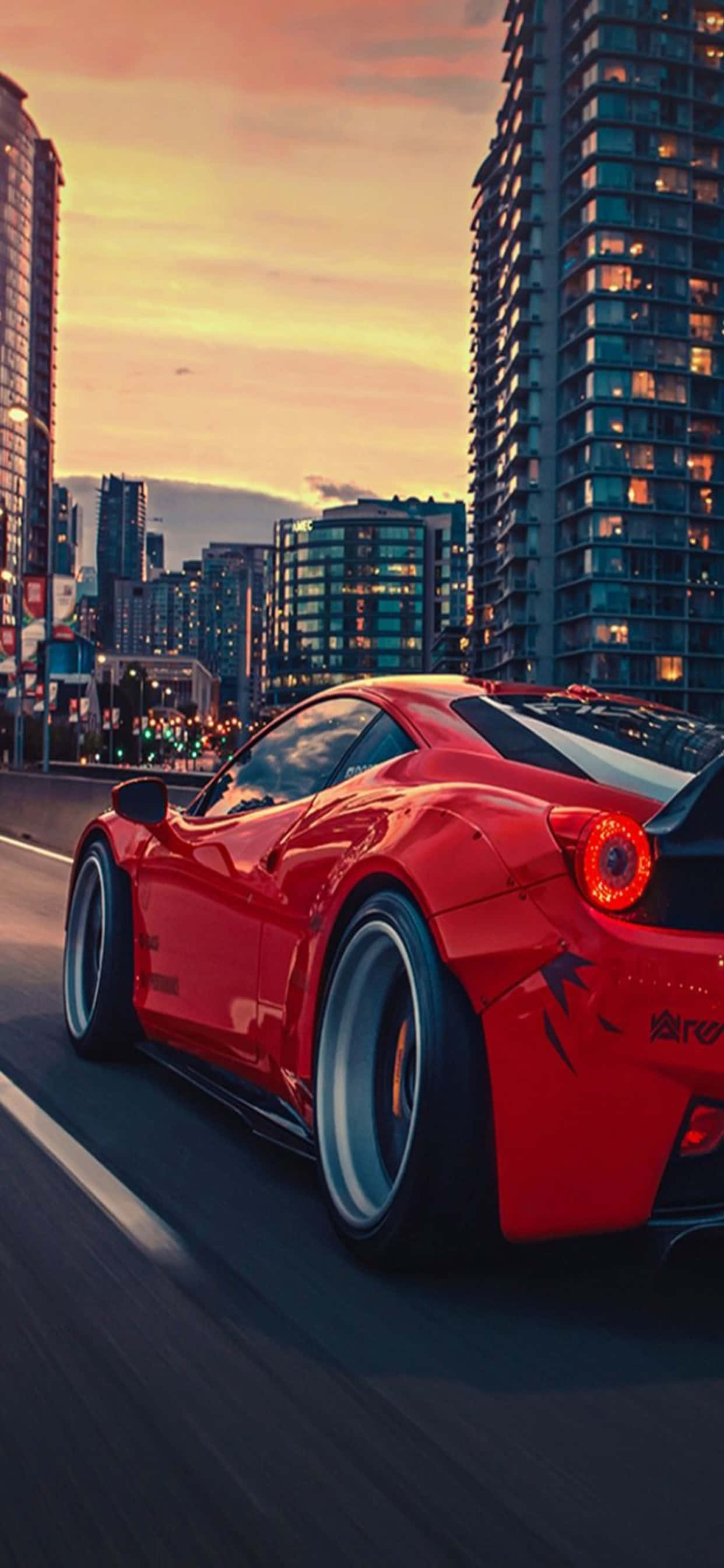 iPhone Xs Max Ferrari Duvar Kağıdı Parlak Kırmızı Ferrari 458 Duvar Kağıdı