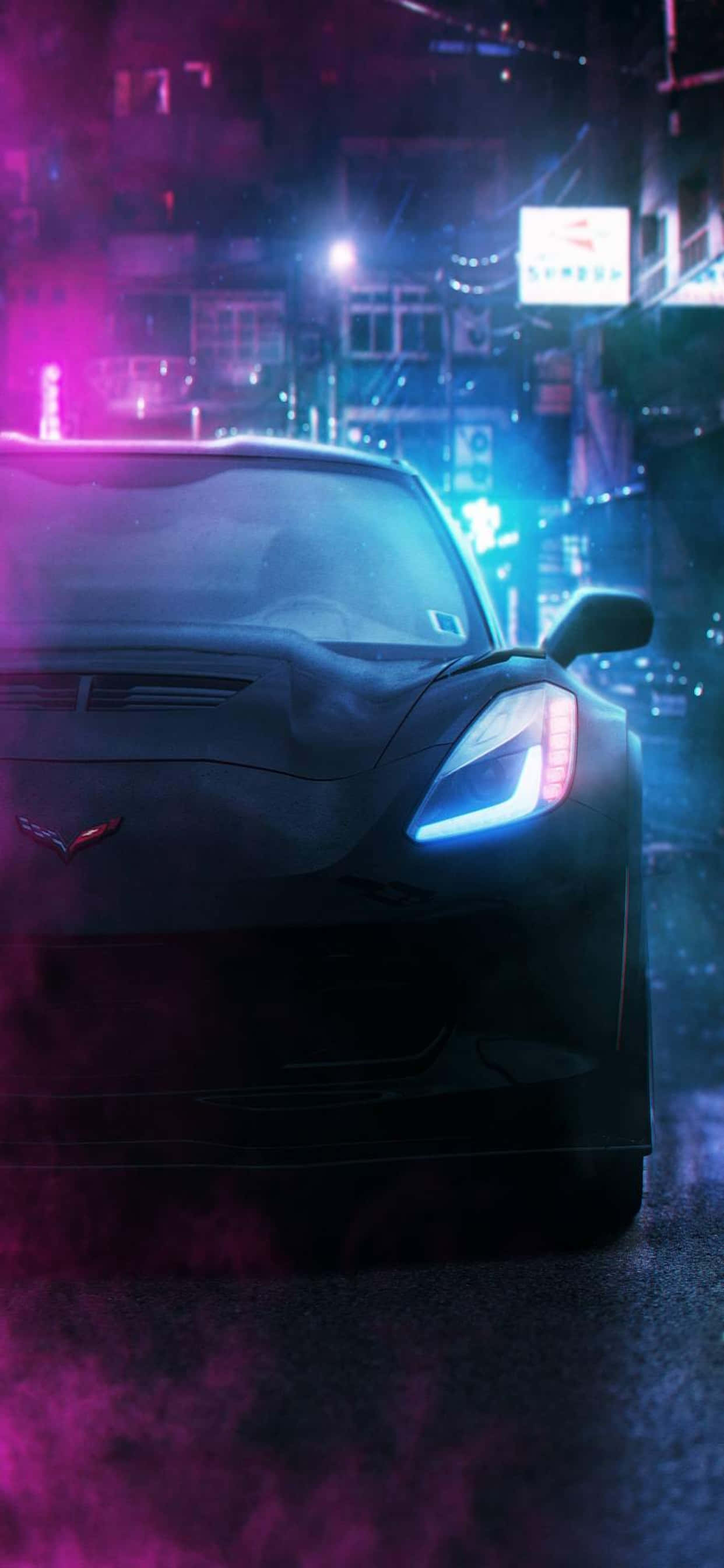 iPhone Xs Max Ferrari Duvar Kağıdı Siyah Ferrari Mor Duman Duvar Kağıdı