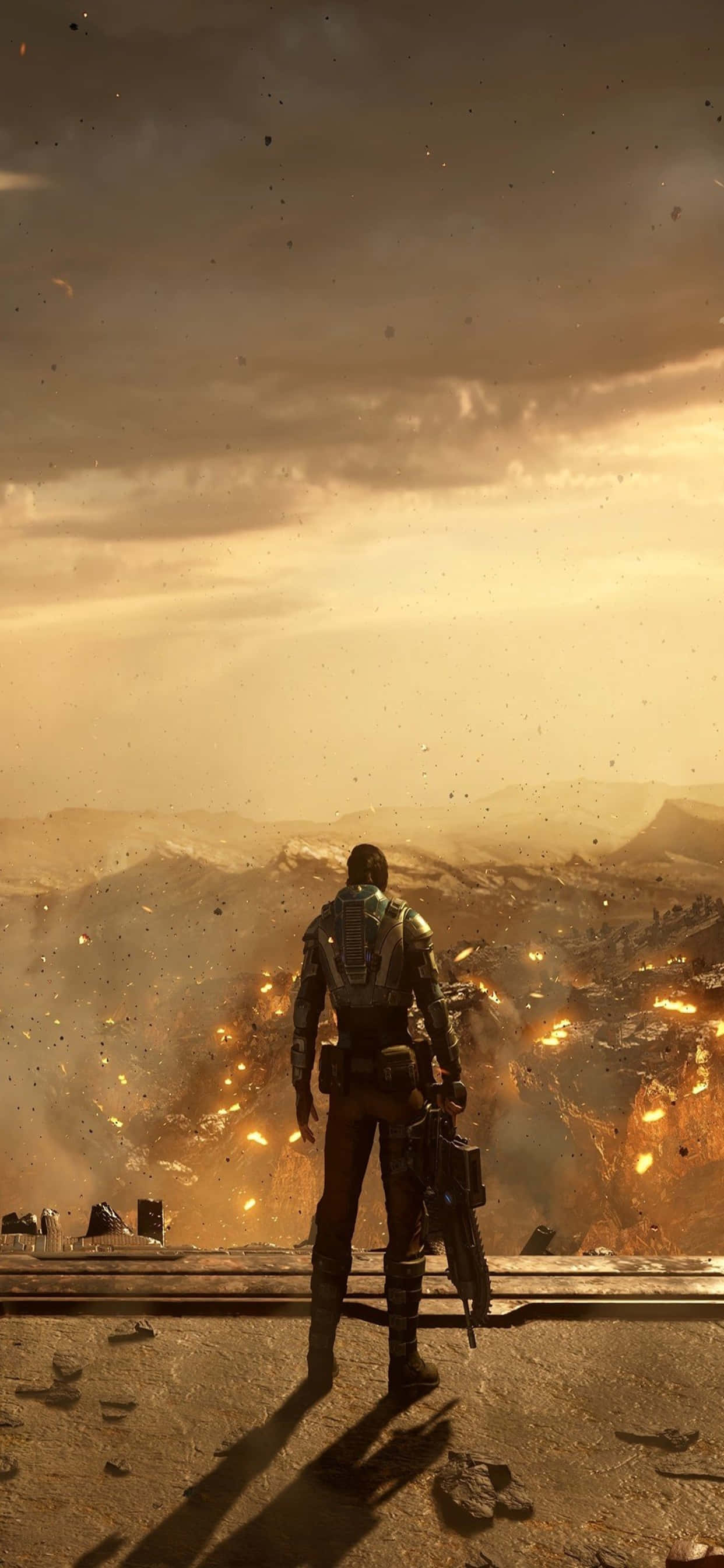 iPhone XS Max Gears Of War 5 Kait Sepya Duvar Kağıdı