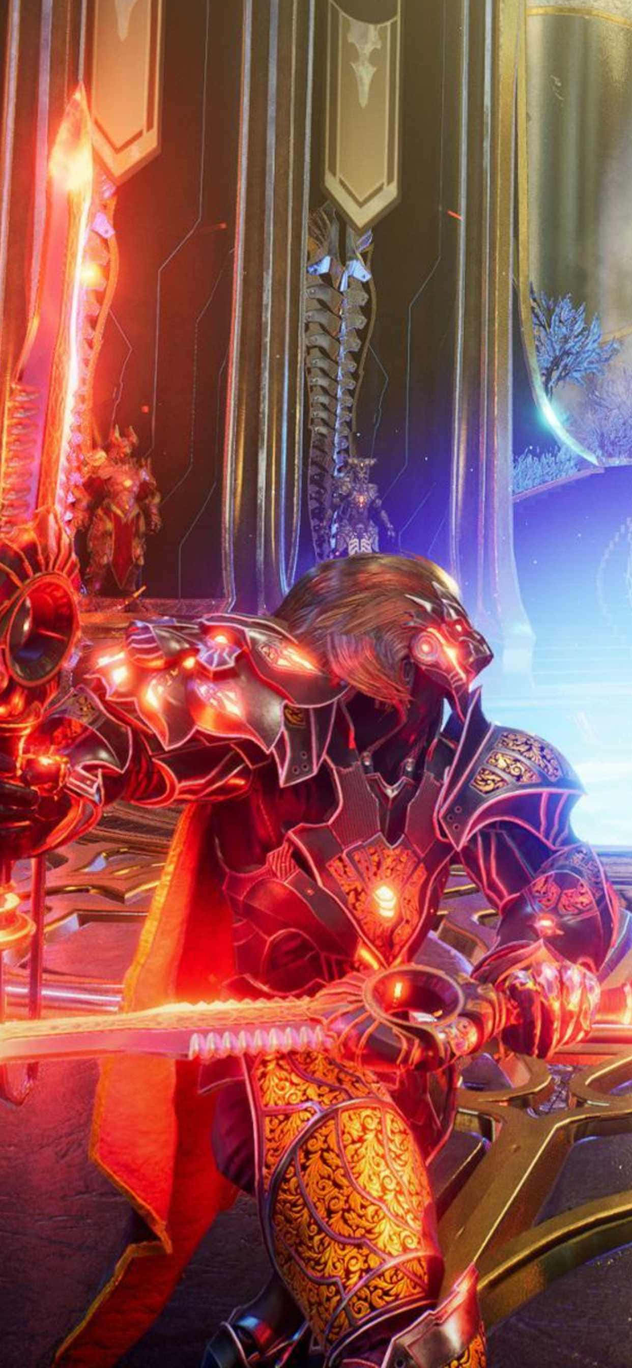 iPhone Xs Max Godfall Silvermane Çift Kılıç Arka Planı Duvar Kağıdı