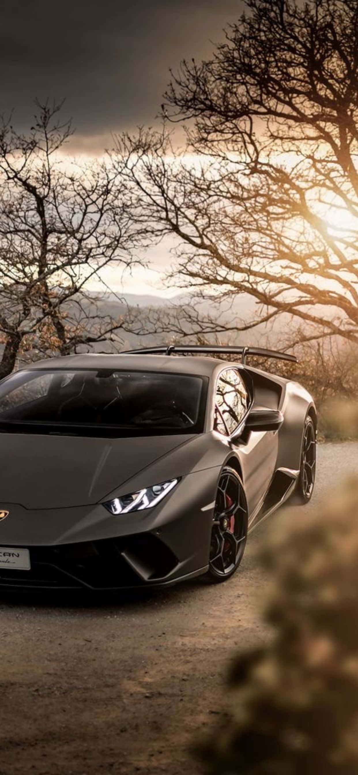 iPhone XS Max Lamborghini Gri Huracan Arka Planı Duvar Kağıdı