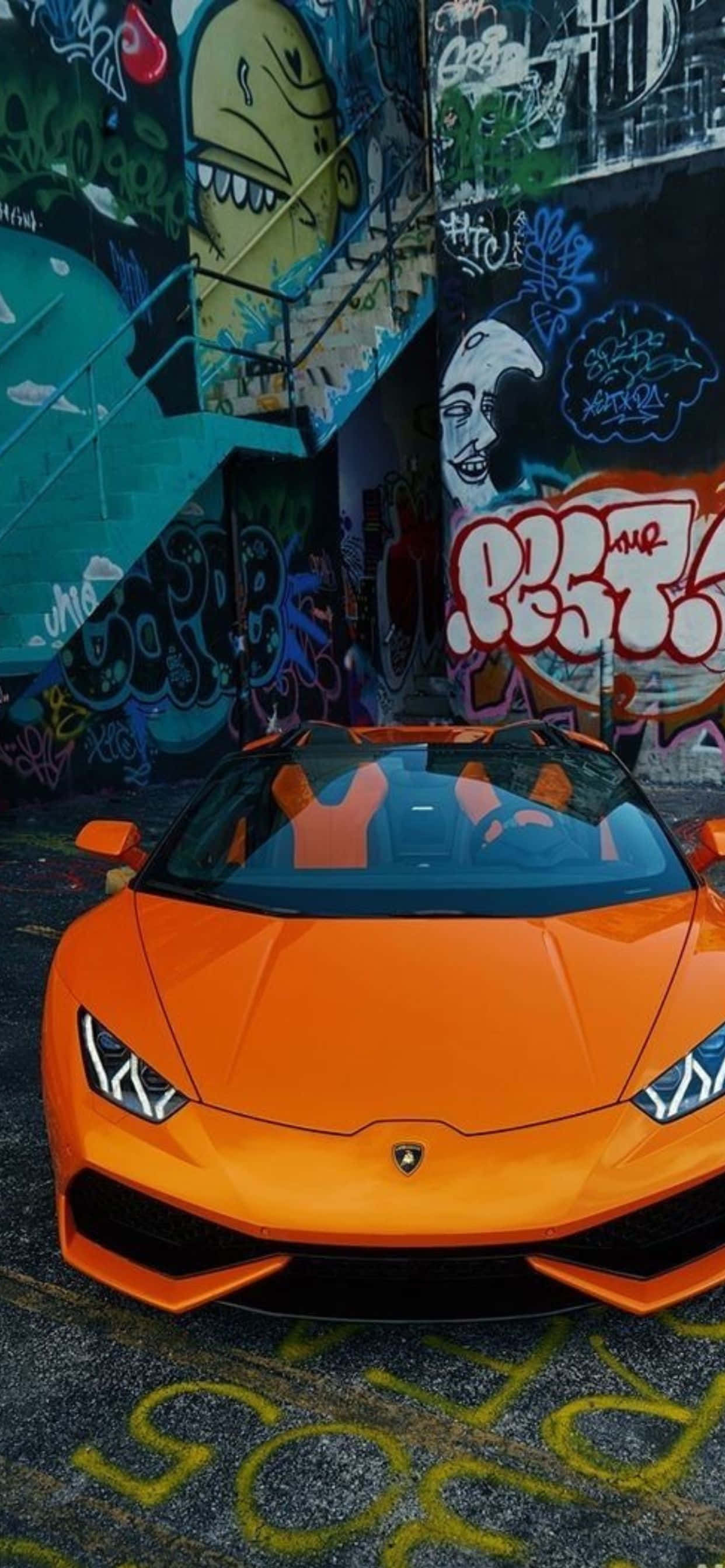 iPhone XS Max Lamborghini Turuncu Huracan Arka Planı Duvar Kağıdı