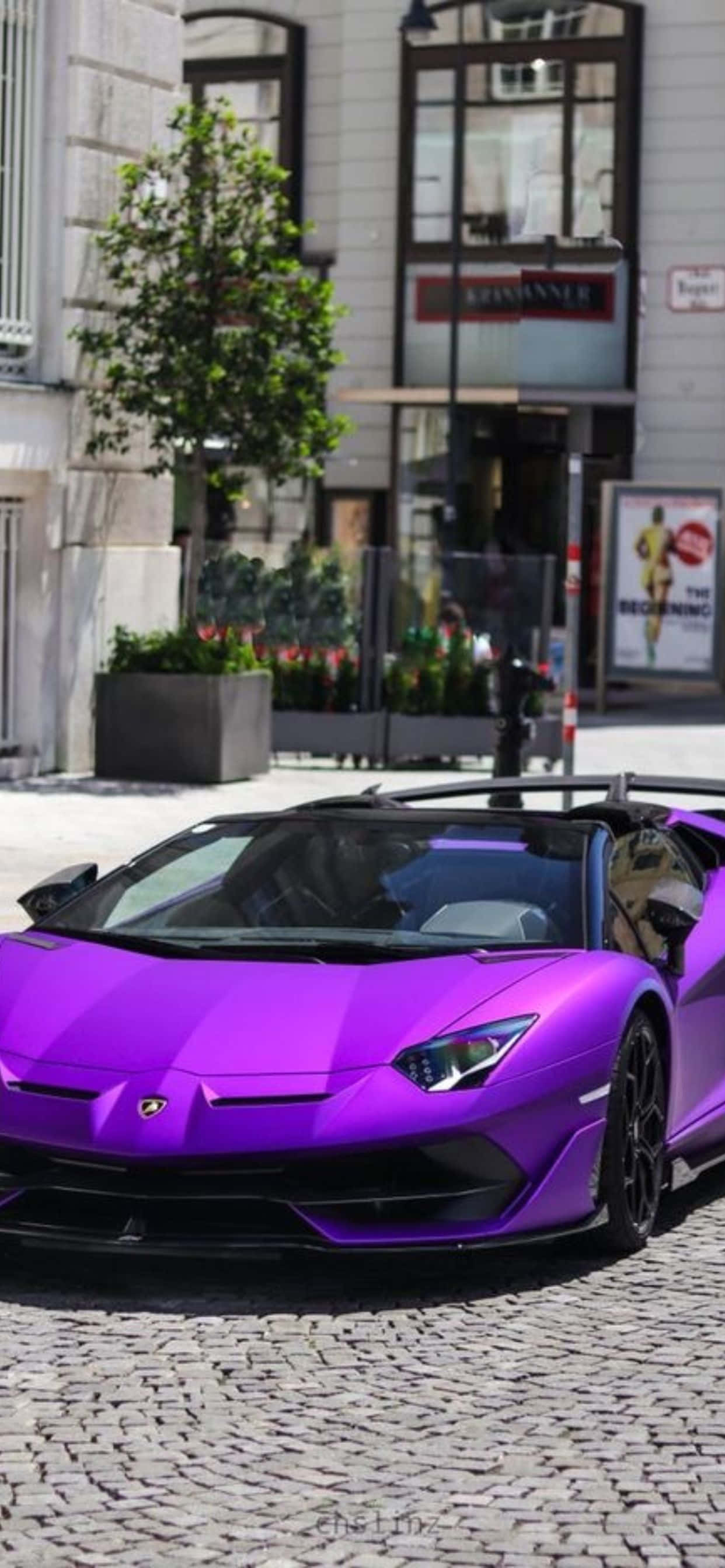 iPhone XS Max Lamborghini Mor Aventador Arka Planı Duvar Kağıdı