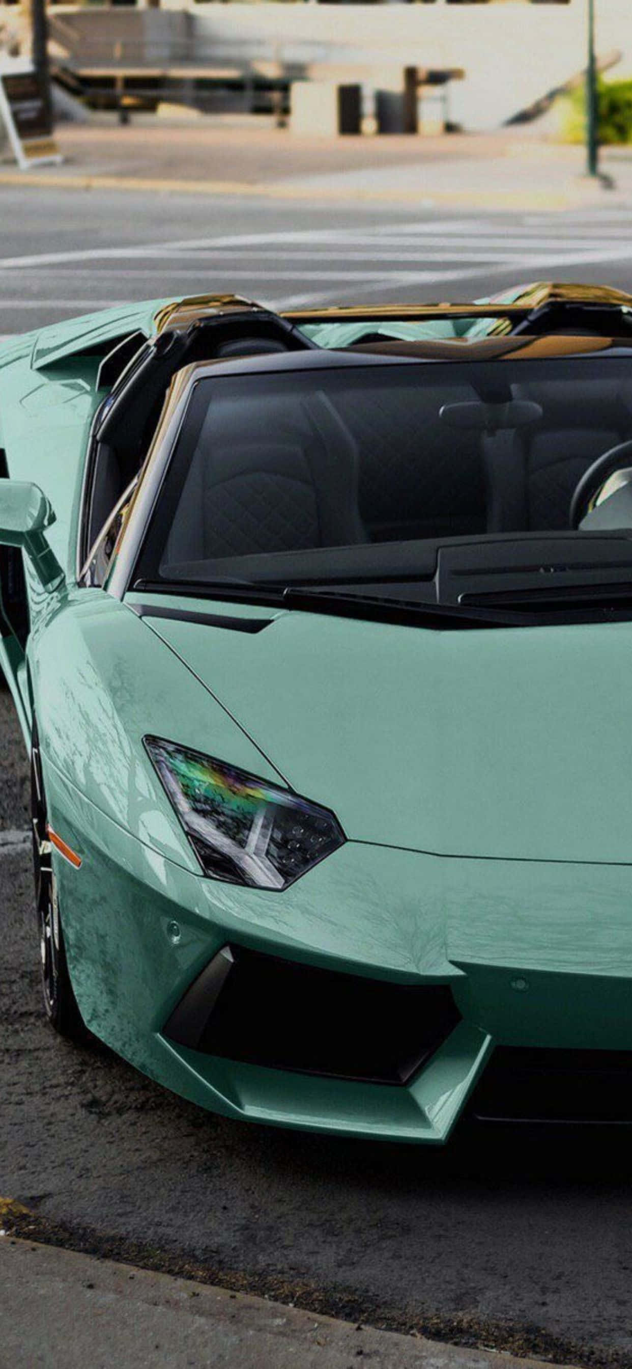 iPhone XS Max Lamborghini Açık Mavi Arkaplan Duvar Kağıdı