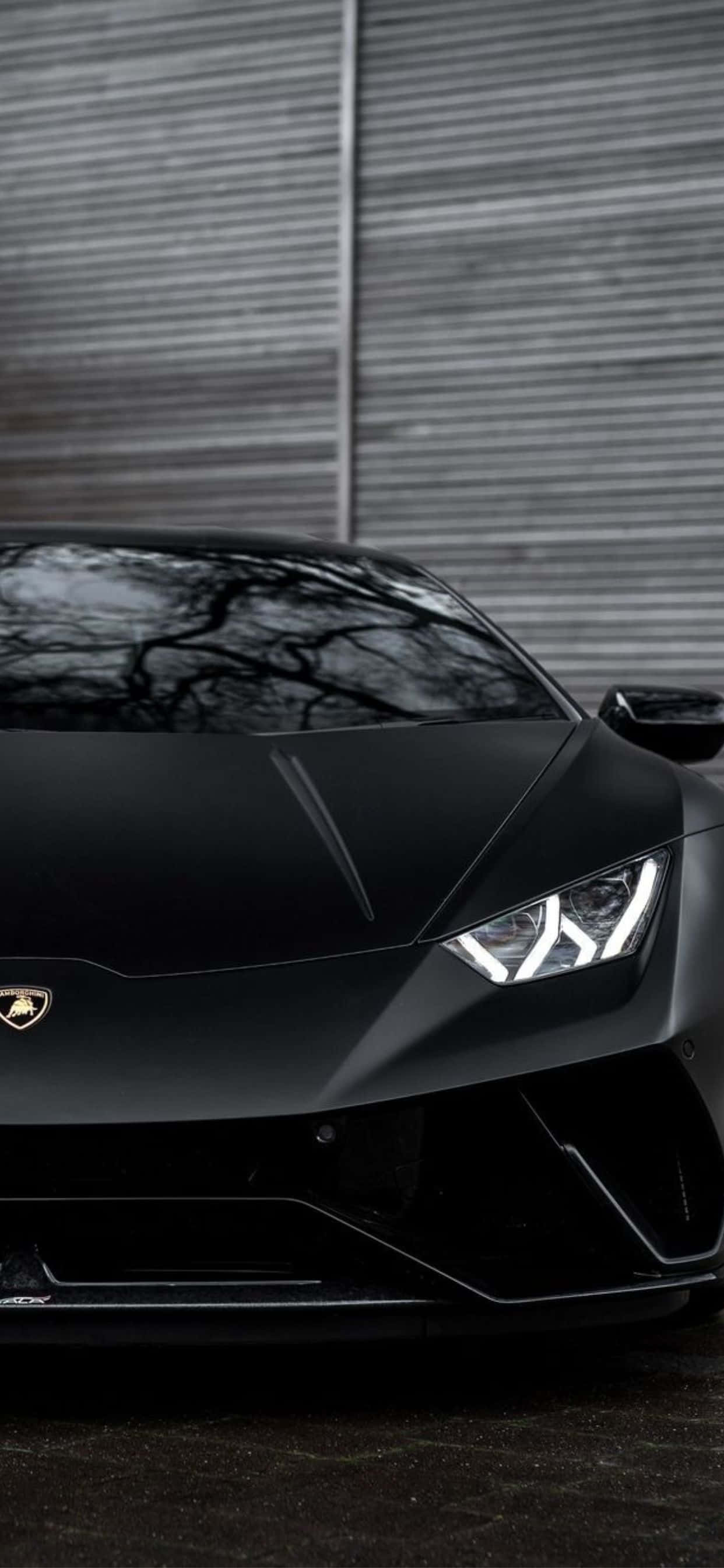 iPhone XS Max Lamborghini Mat Siyah Arkaplanı Duvar Kağıdı
