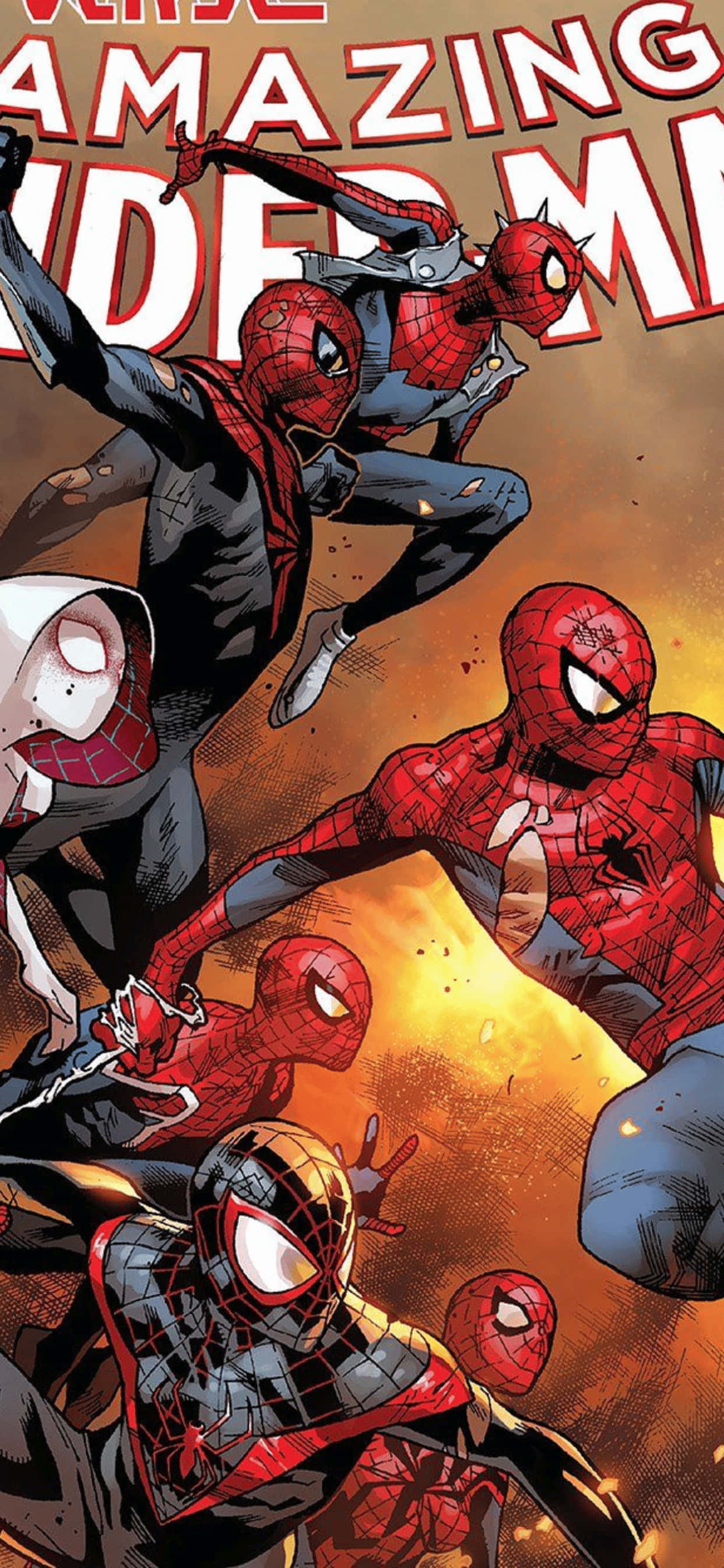 iPhone XS Max Marvel Örümcek Adam Çoklu Evren Arka Planı Duvar Kağıdı