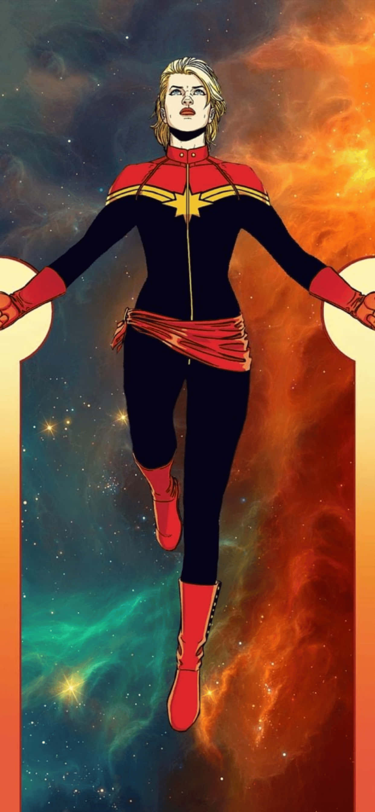 iPhone XS Max Marvel Kaptan Marvel Arka Planı Duvar Kağıdı