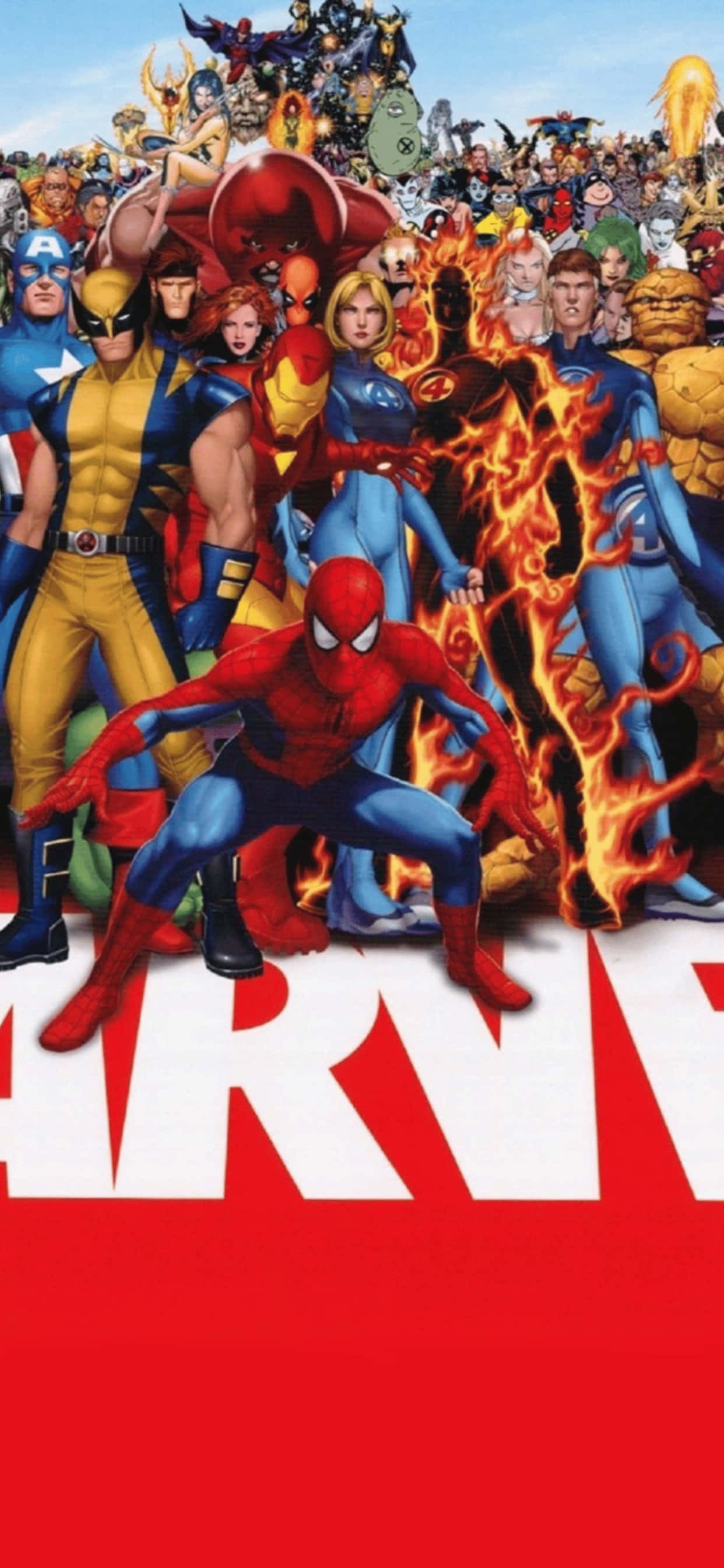 iPhone XS Max Marvel Süper Kahramanları Arka Plan Duvar Kağıdı