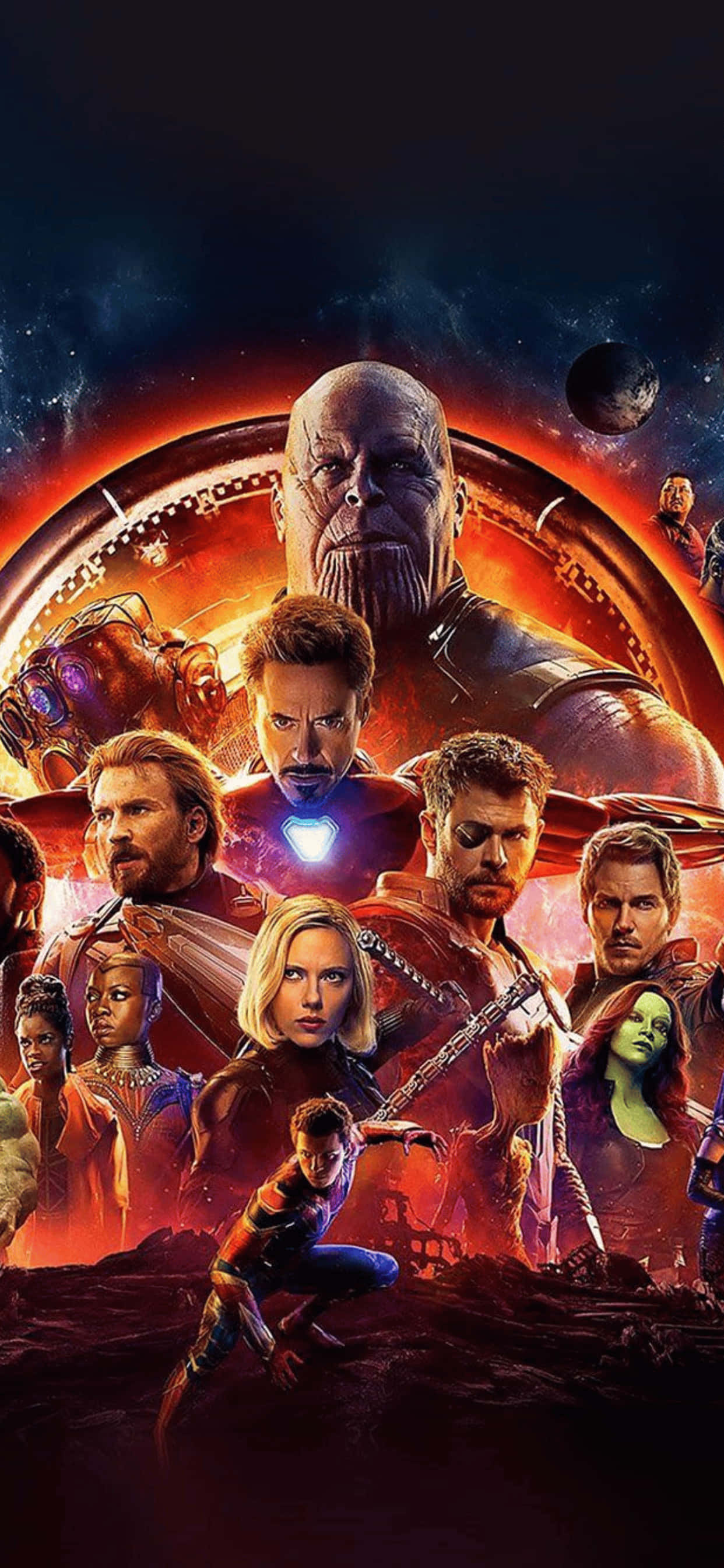 iPhone XS Max Marvel Yenilmezler Sonsuzluk Savaşı Arka Planı Duvar Kağıdı