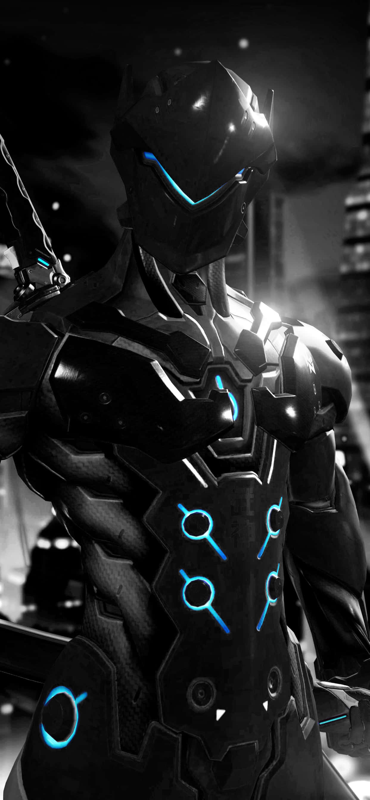 iPhone Xs Max Overwatch Arka Planı Genji Siyah Takım Duvar Kağıdı