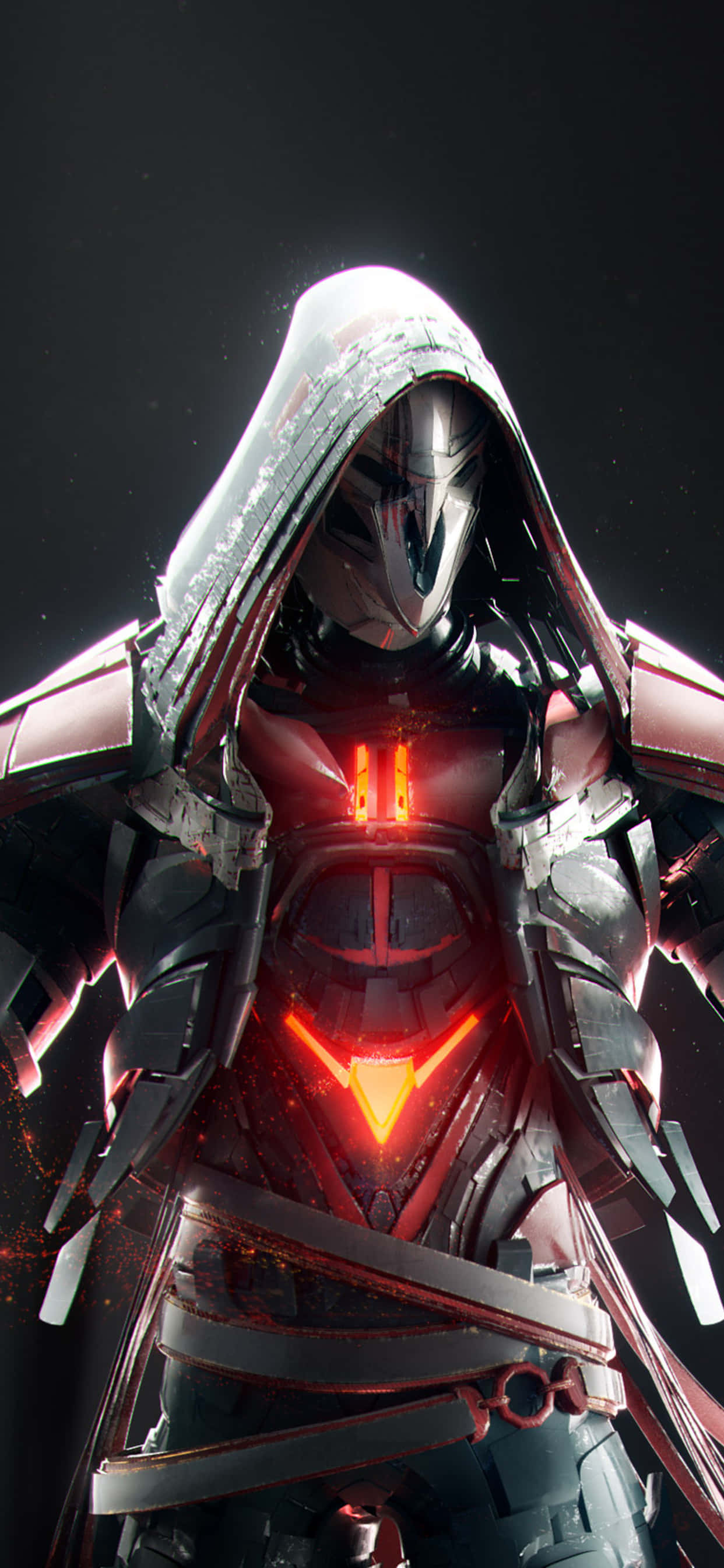 iPhone Xs Max Overwatch Arka Planı Reaper Beyaz Kapüşonlu Duvar Kağıdı