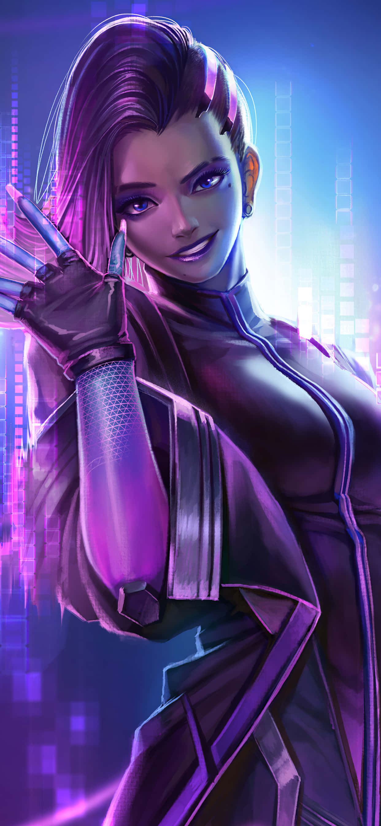 iPhone Xs Max Overwatch Arka Planı Sombra El Sallıyor Duvar Kağıdı