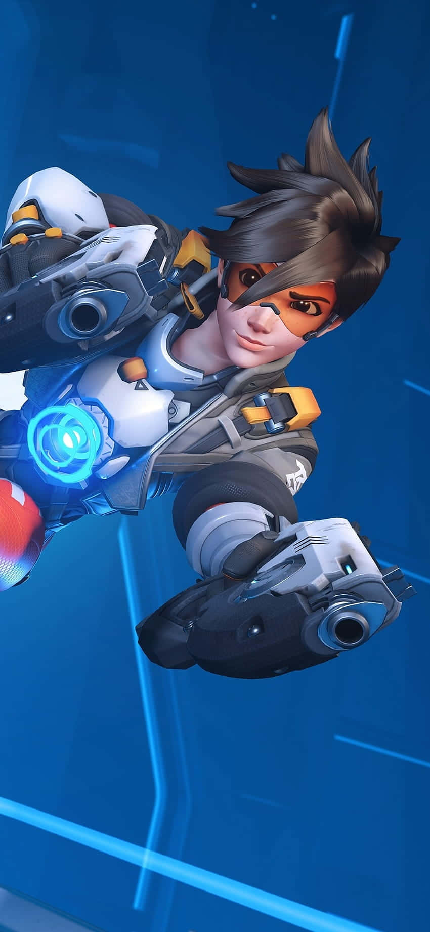 iPhone Xs Max Overwatch Arka Planı Tracer Çift Silah Duvar Kağıdı