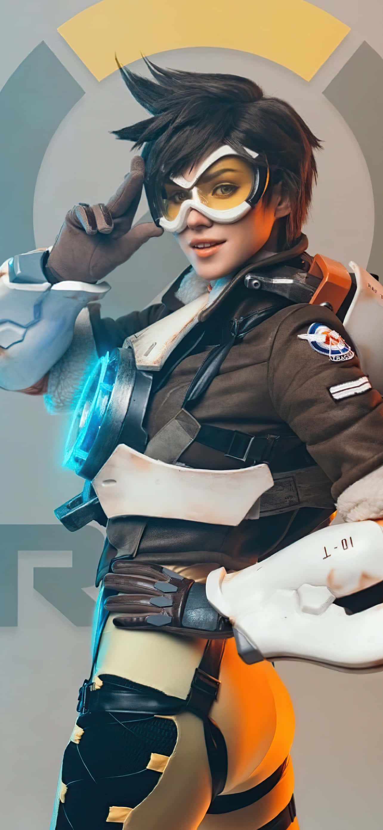 iPhone Xs Max Overwatch Arka Planı Tracer Kameraya Dönmüş Duvar Kağıdı