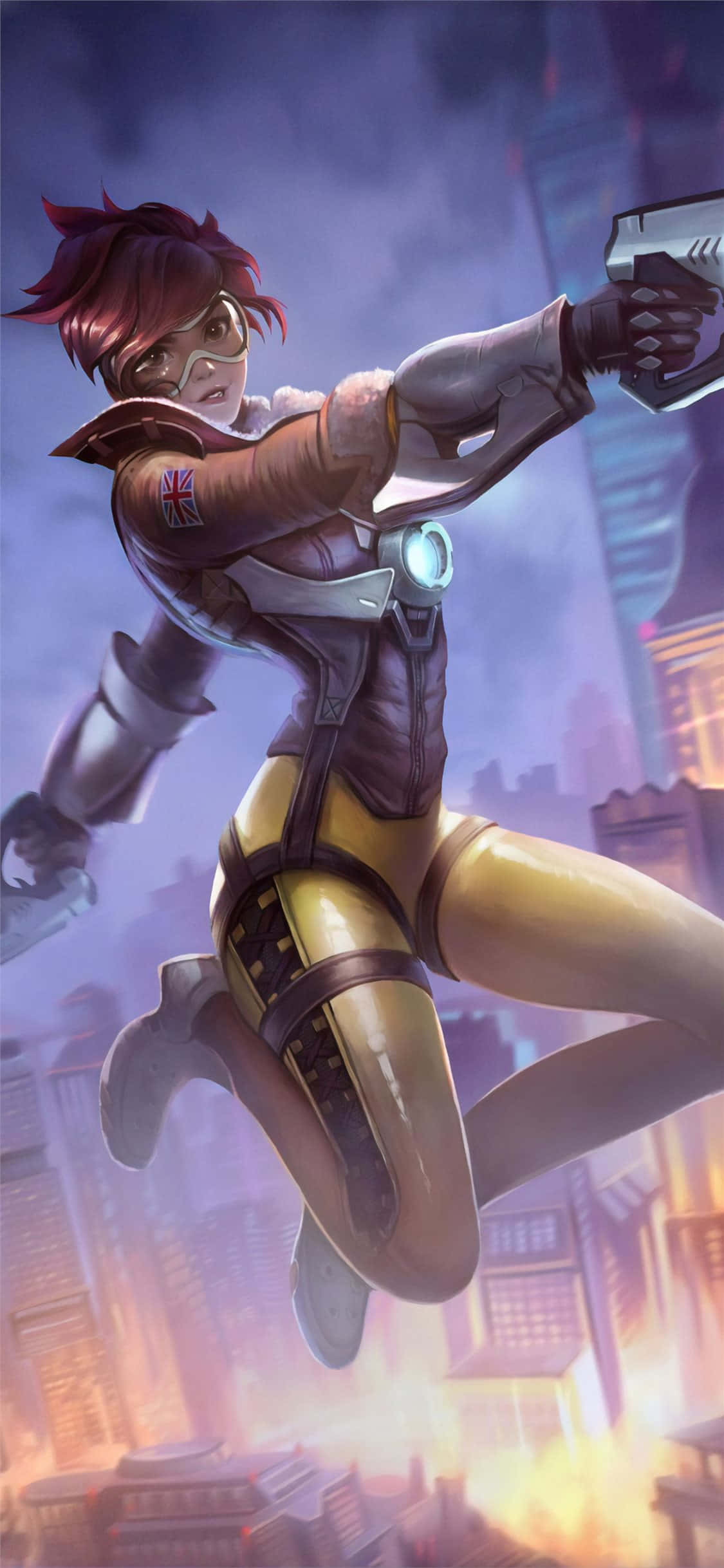 iPhone Xs Max Overwatch Arka Planı Tracer Zıplıyor Duvar Kağıdı
