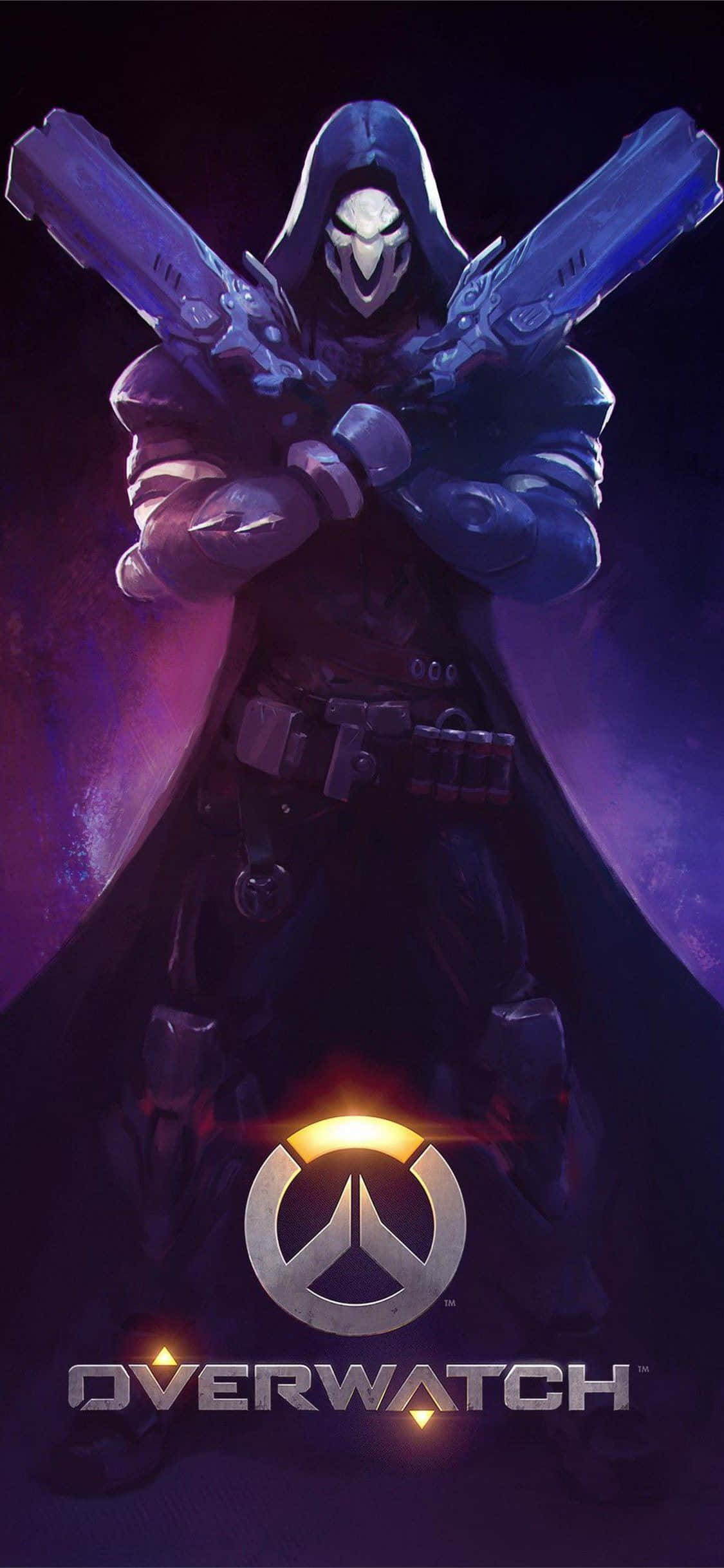 iPhone Xs Max Overwatch Arkaplanı Reaper Overwatch Logosu Duvar Kağıdı