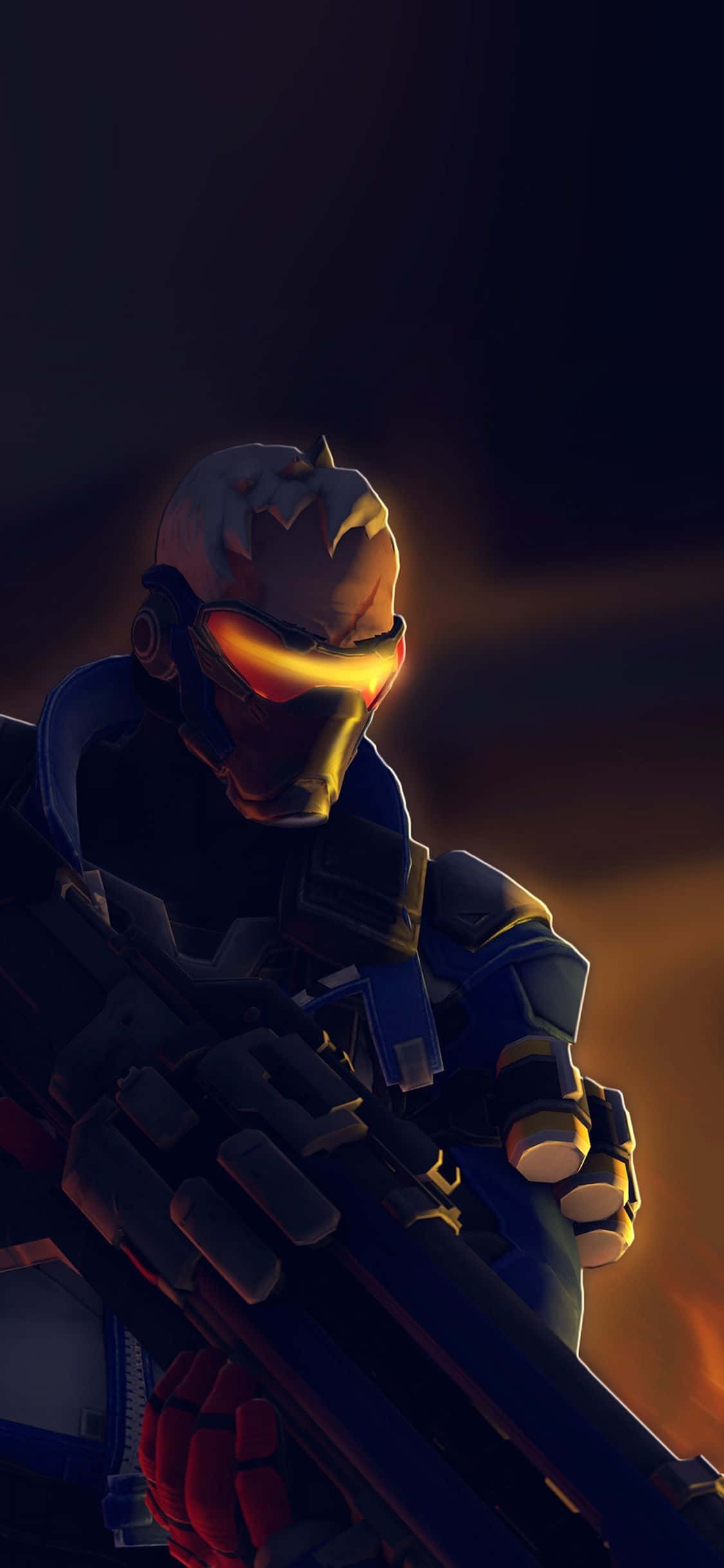 iPhone Xs Max Overwatch Arkaplan Soldier 76 Sarı Maske Duvar Kağıdı