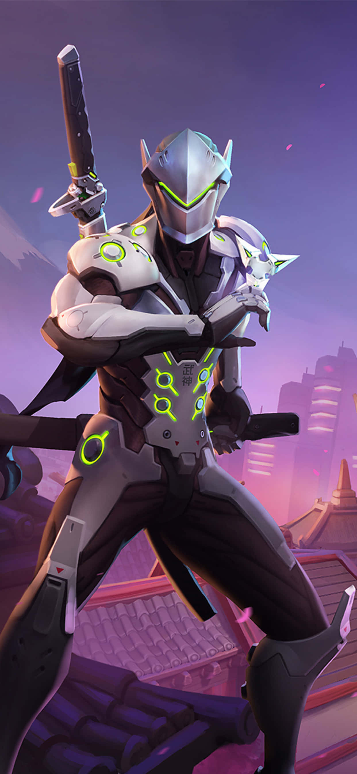iPhone Xs Max Overwatch Duvar Kağıdı Genji Beyaz Takım Elbise Duvar Kağıdı
