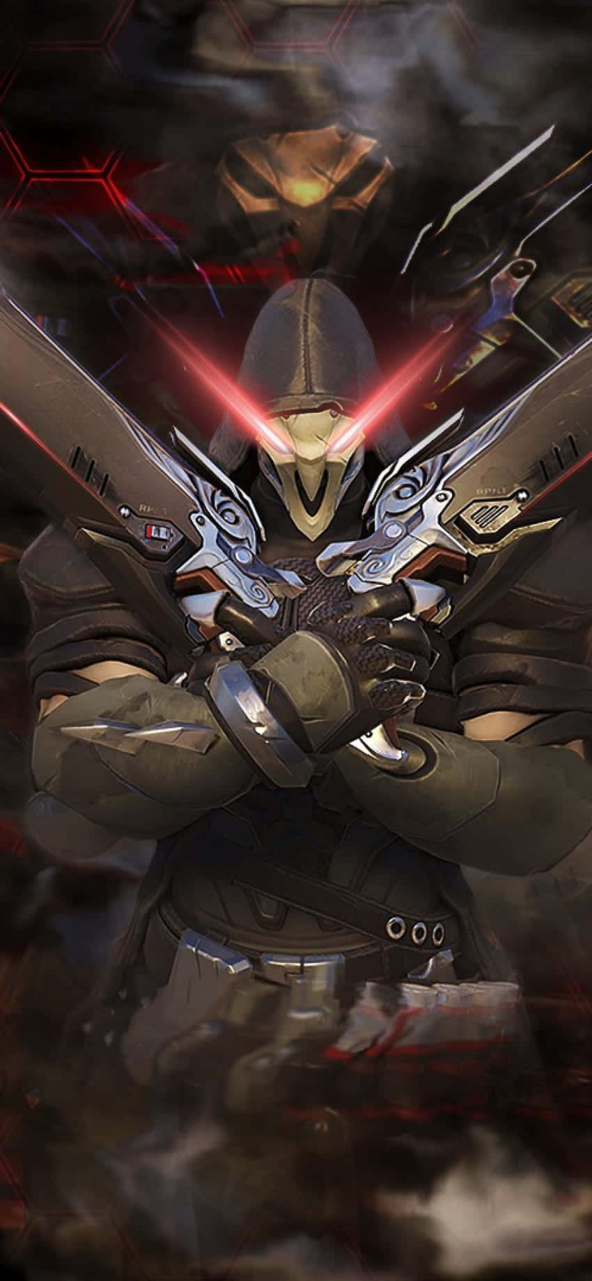 iPhone Xs Max Overwatch Duvar Kağıdı Reaper Çift Silah Duvar Kağıdı