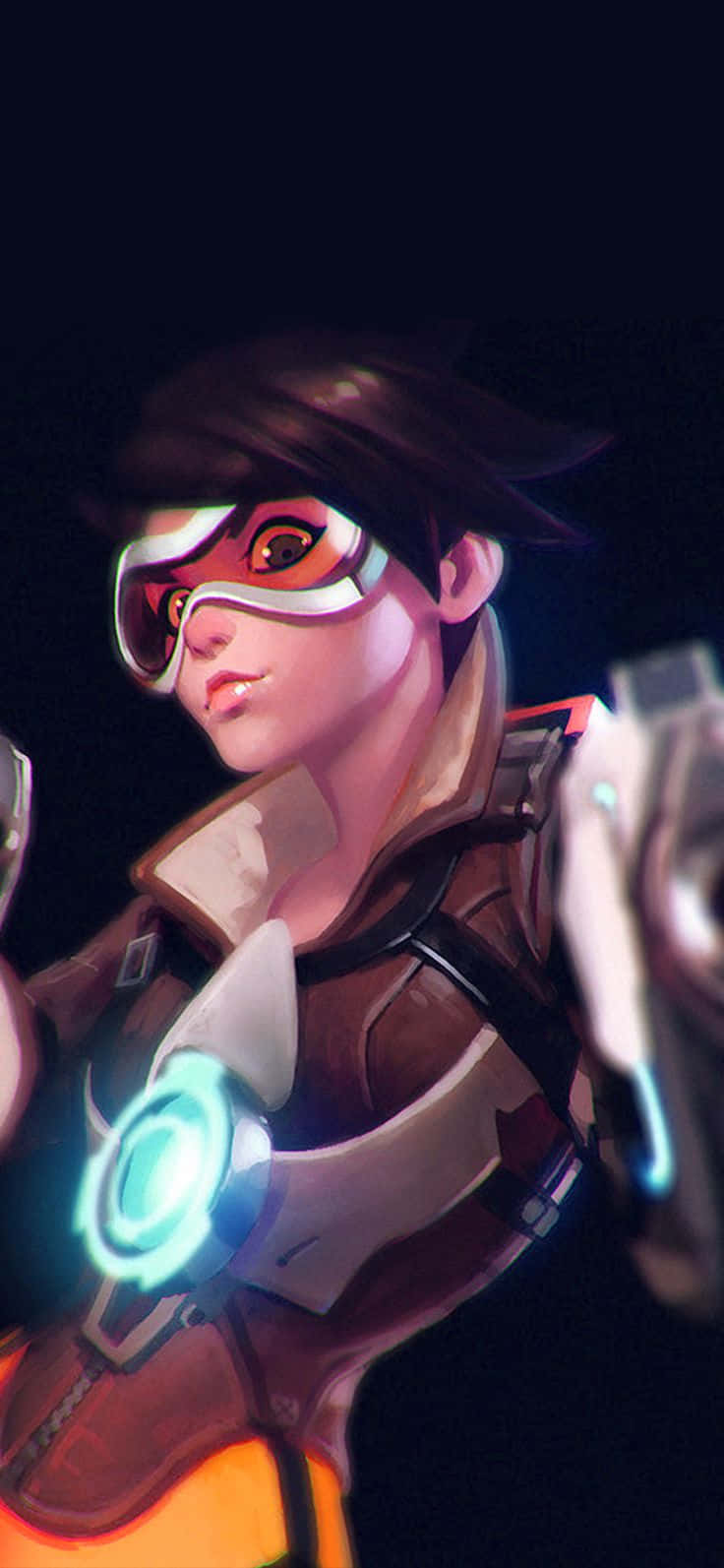 iPhone Xs Max Overwatch Duvar Kağıdı Tracer Aşağı Bakıyor Duvar Kağıdı