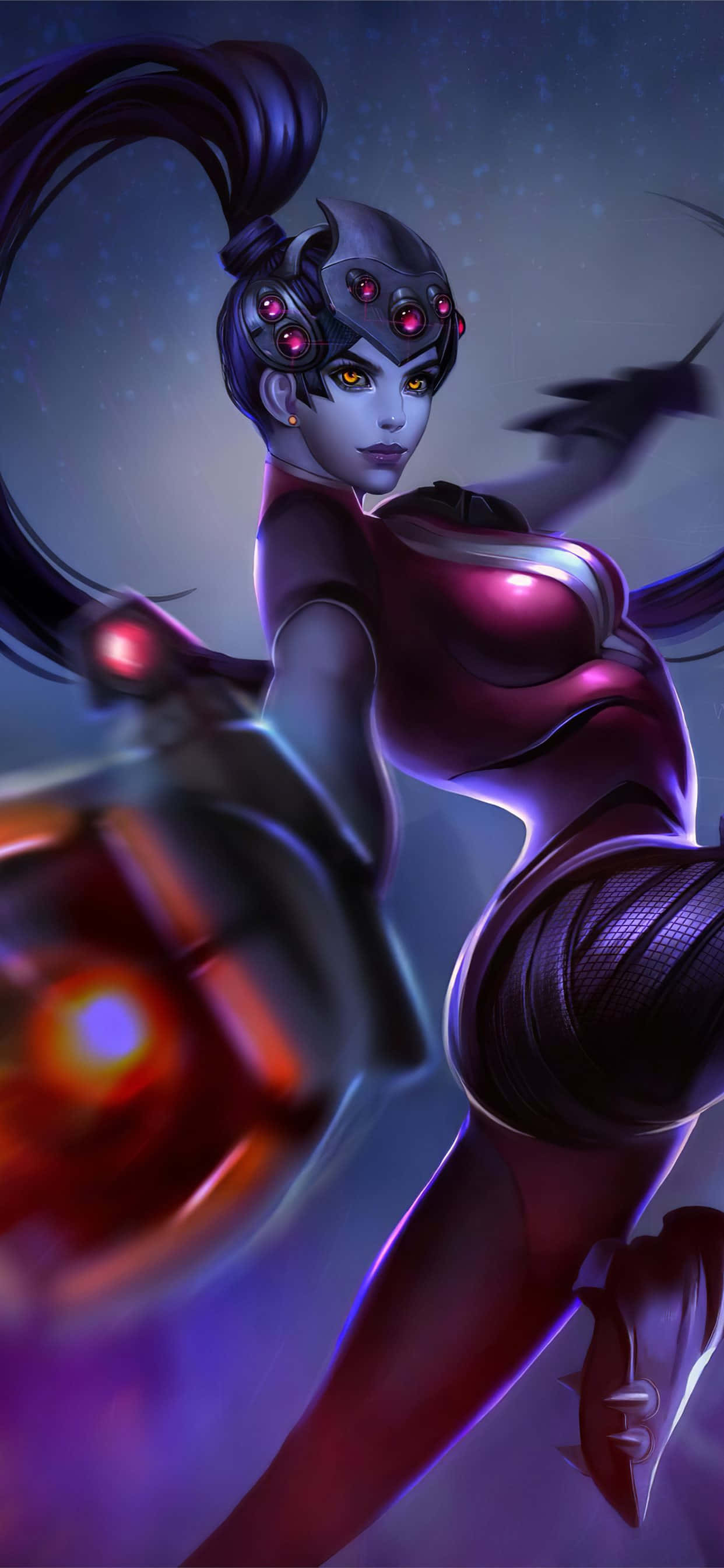 iPhone Xs Max Overwatch Duvar Kağıdı Widowmaker Silah Doğrultuyor Duvar Kağıdı