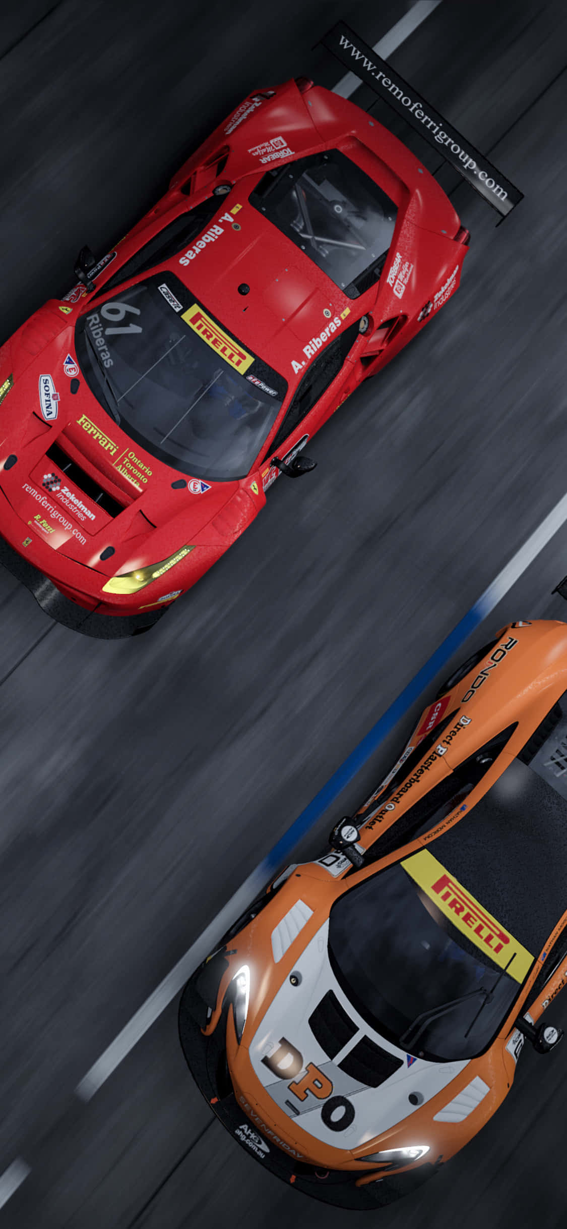 iPhone XS Max Project Cars 2 Kırmızı Ve Turuncu Yarış Arabaları Arka Planı Duvar Kağıdı